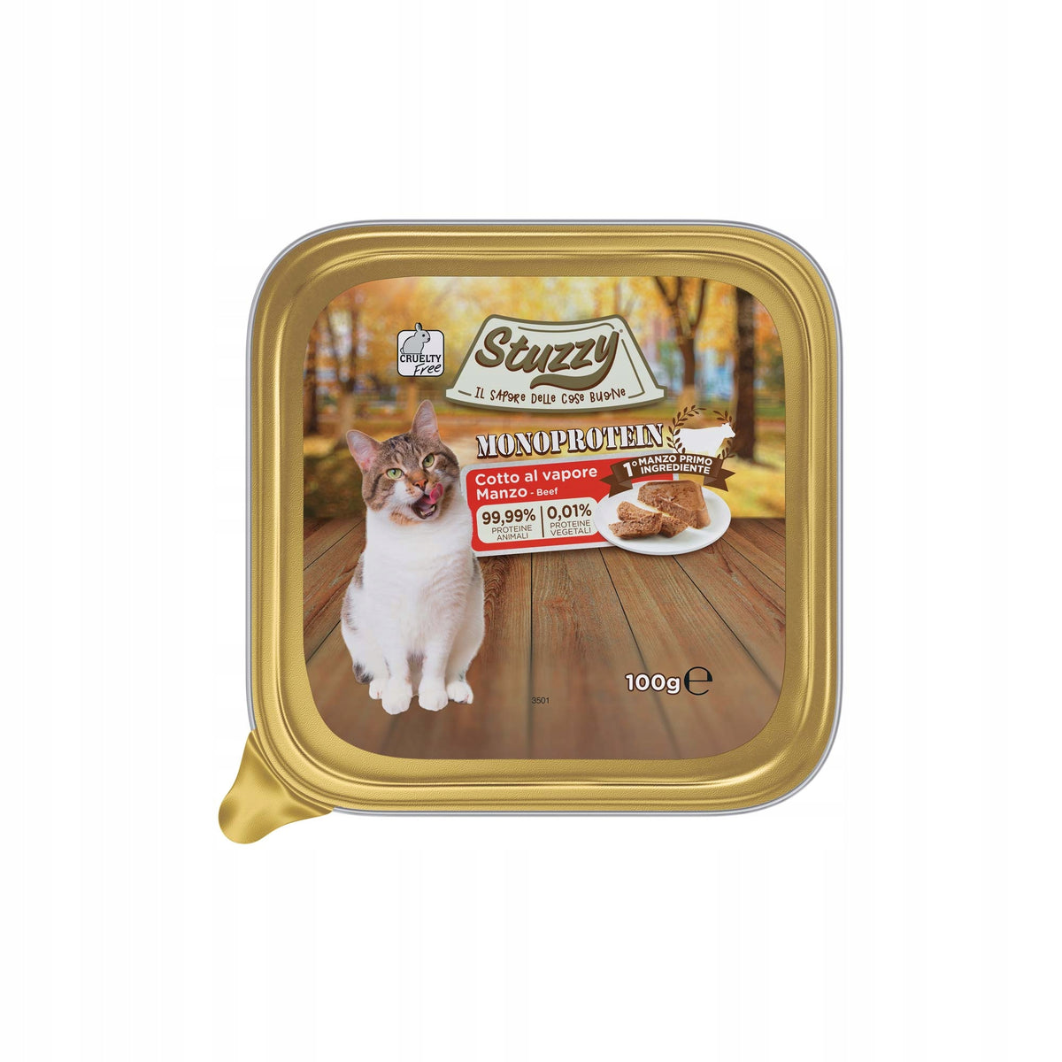 STUZZY Monoprotein Wet Cat Food BEEF 100 g tray
