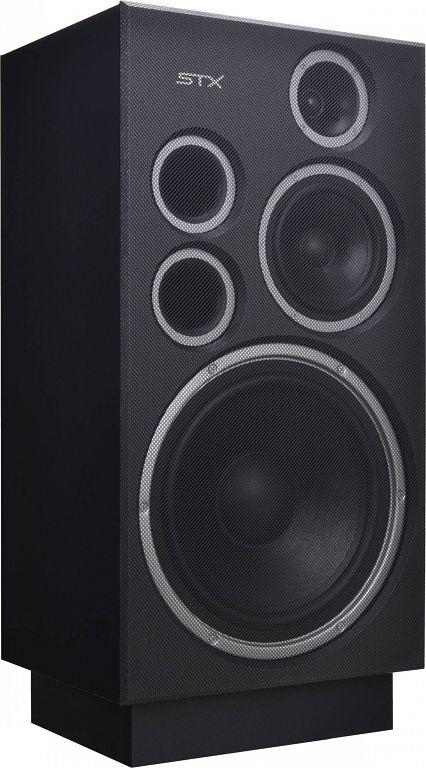 STX F-330 stereo floorstanding speakers - black and silver Manufacturer code F-330n BL