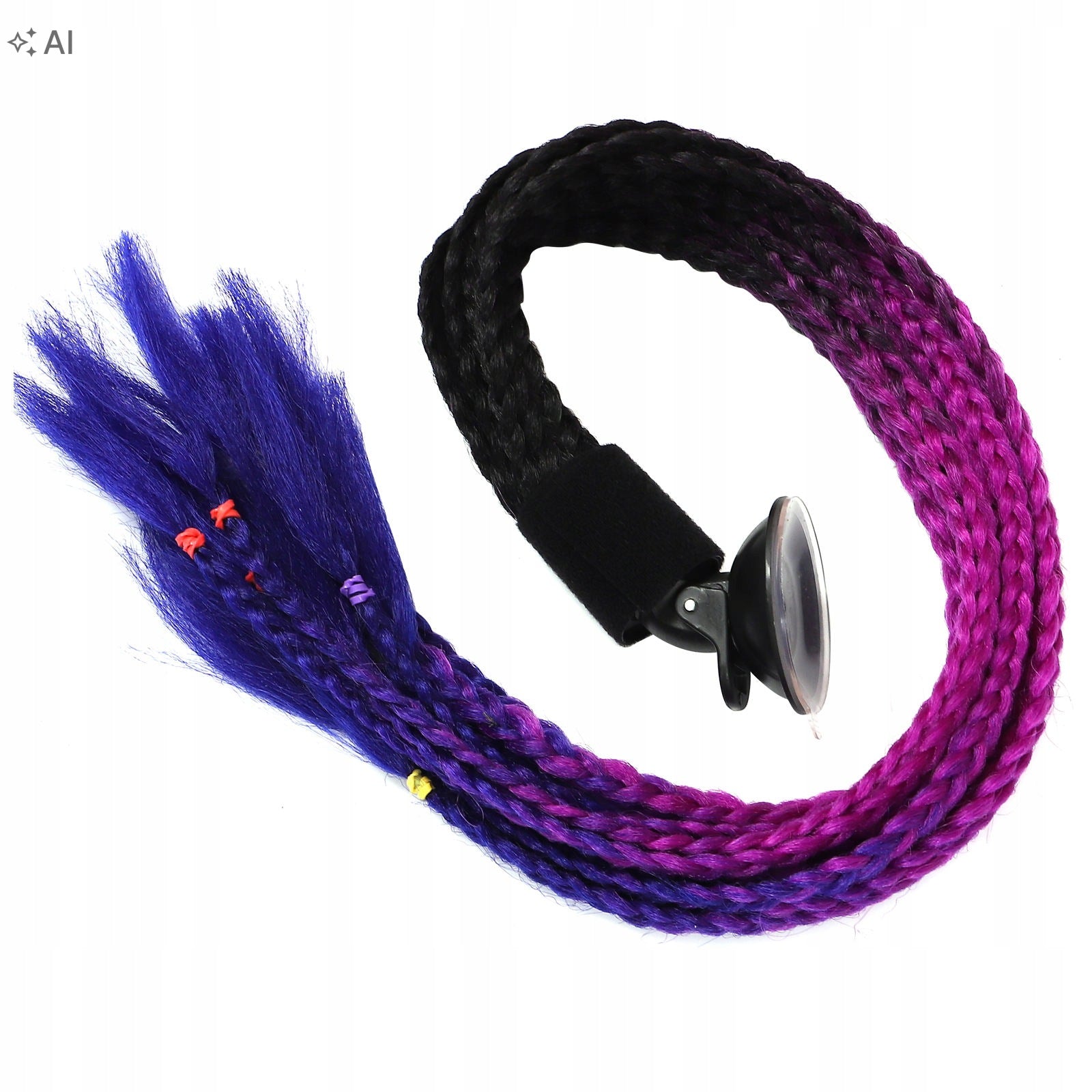 STYLISH BLACK ARTIFICIAL PONYTAIL BRAID FOR HELMET DECORATION EAN (GTIN) 4896015430781