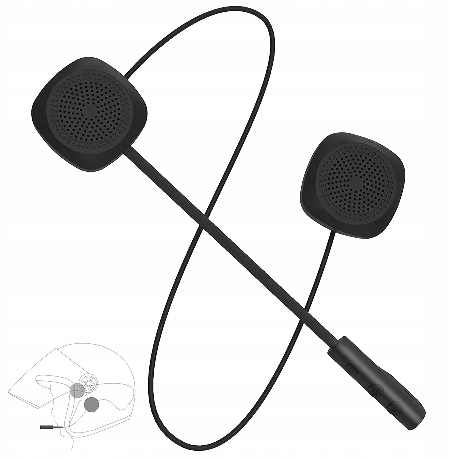 STYLISH BLACK HELMET SPEAKERS FOR MOTORCYCLE RIDING COMFORT
