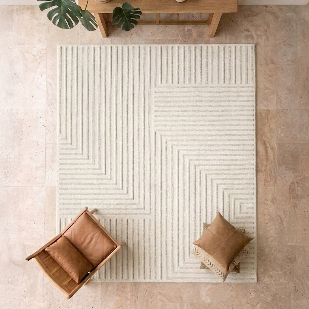 STYLISH CREAM CARPET 160X230 CM ELEGANT DECOR LIVING ROOM CAMPINO 217 CREME Brand Sindbad