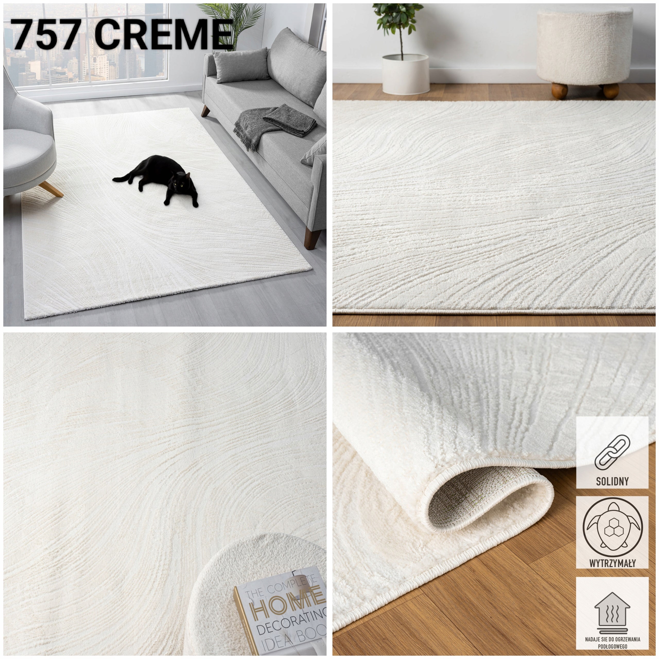 STYLISH CREAM DURABLE LIVING ROOM RUG 120x170 PREMIUM GREY VARIOUS DESIGNS Brand Sindbad