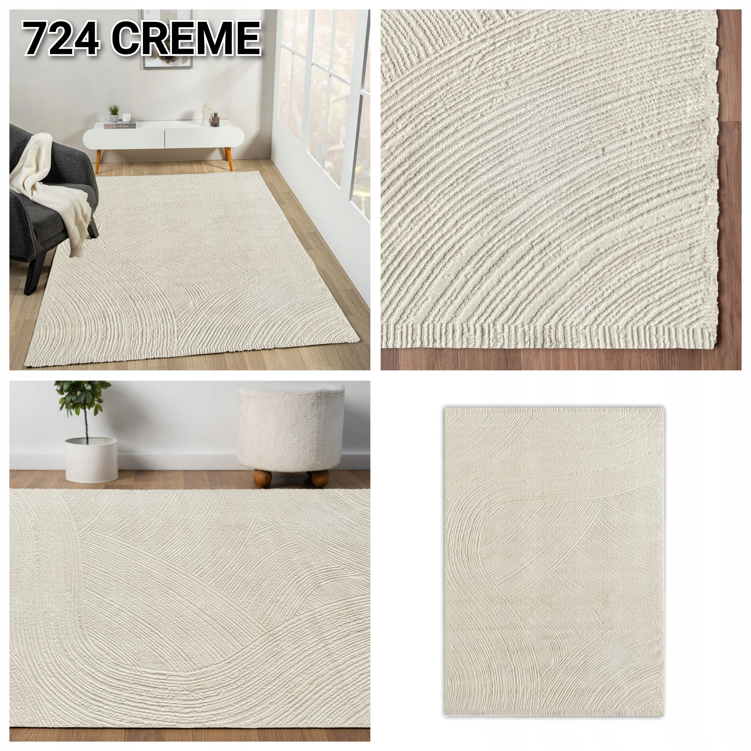 STYLISH LARGE CARPET 200x290 GREY CREAM approx 200x300 for LIVING ROOM SCANDINAVIAN MIX Brand Sindbad
