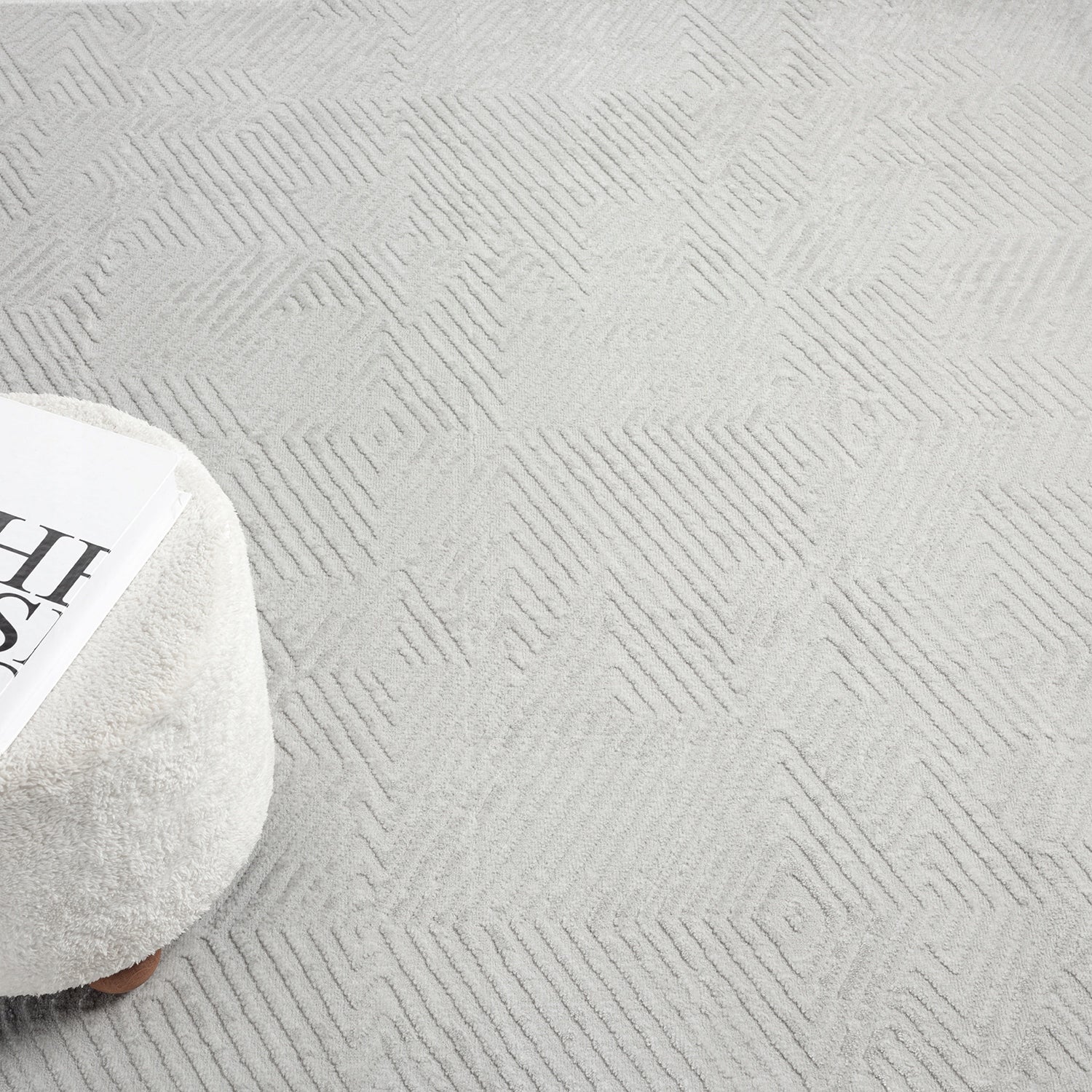 STYLISH LARGE CARPET 240x330 for LIVING ROOM approx 250x350 CREAM GREY MIX OF PATTERNS Length 330 cm