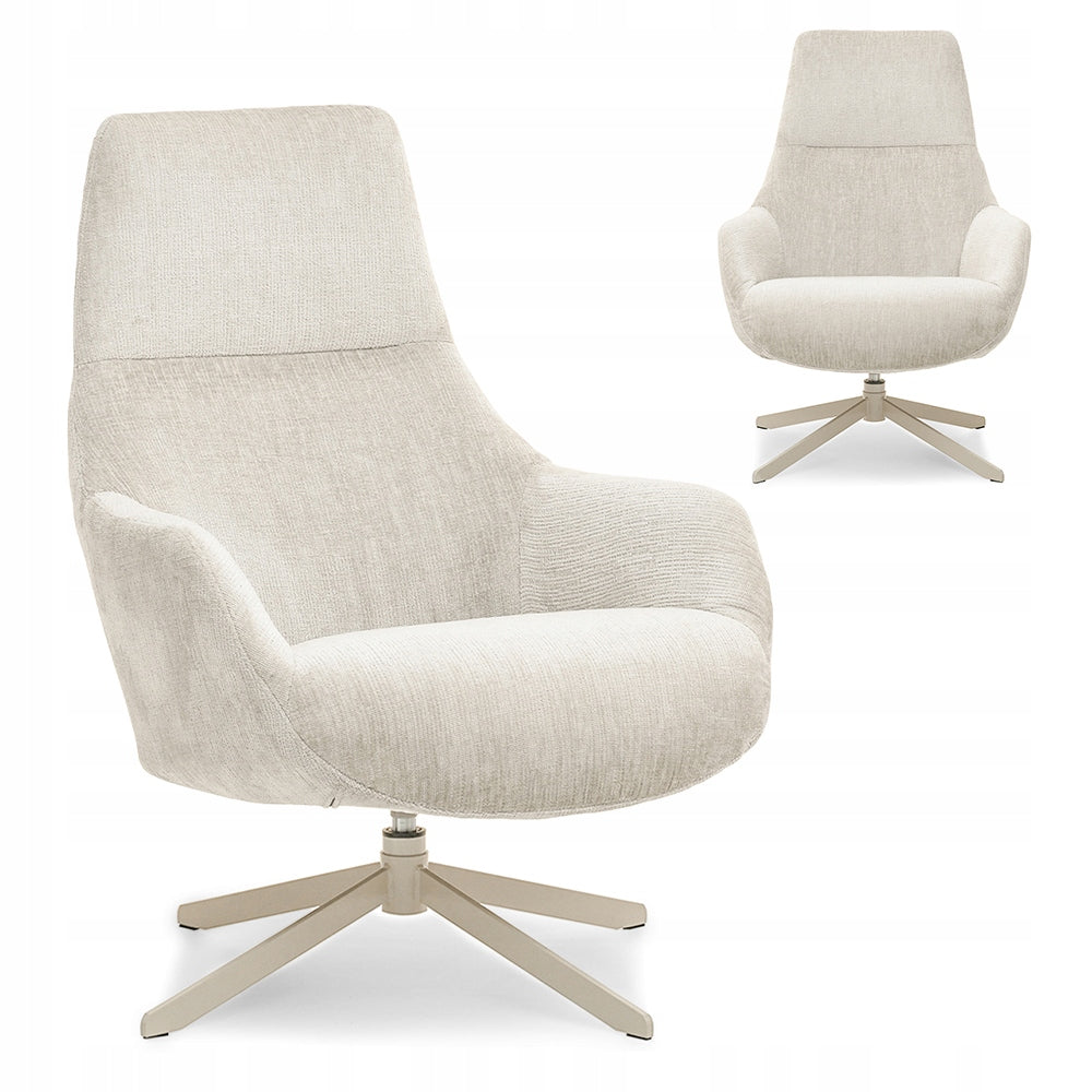 STYLISH LOUNGE CHAIR WITH HIGH BACKREST SWIVEL ARMANDO BEIGE