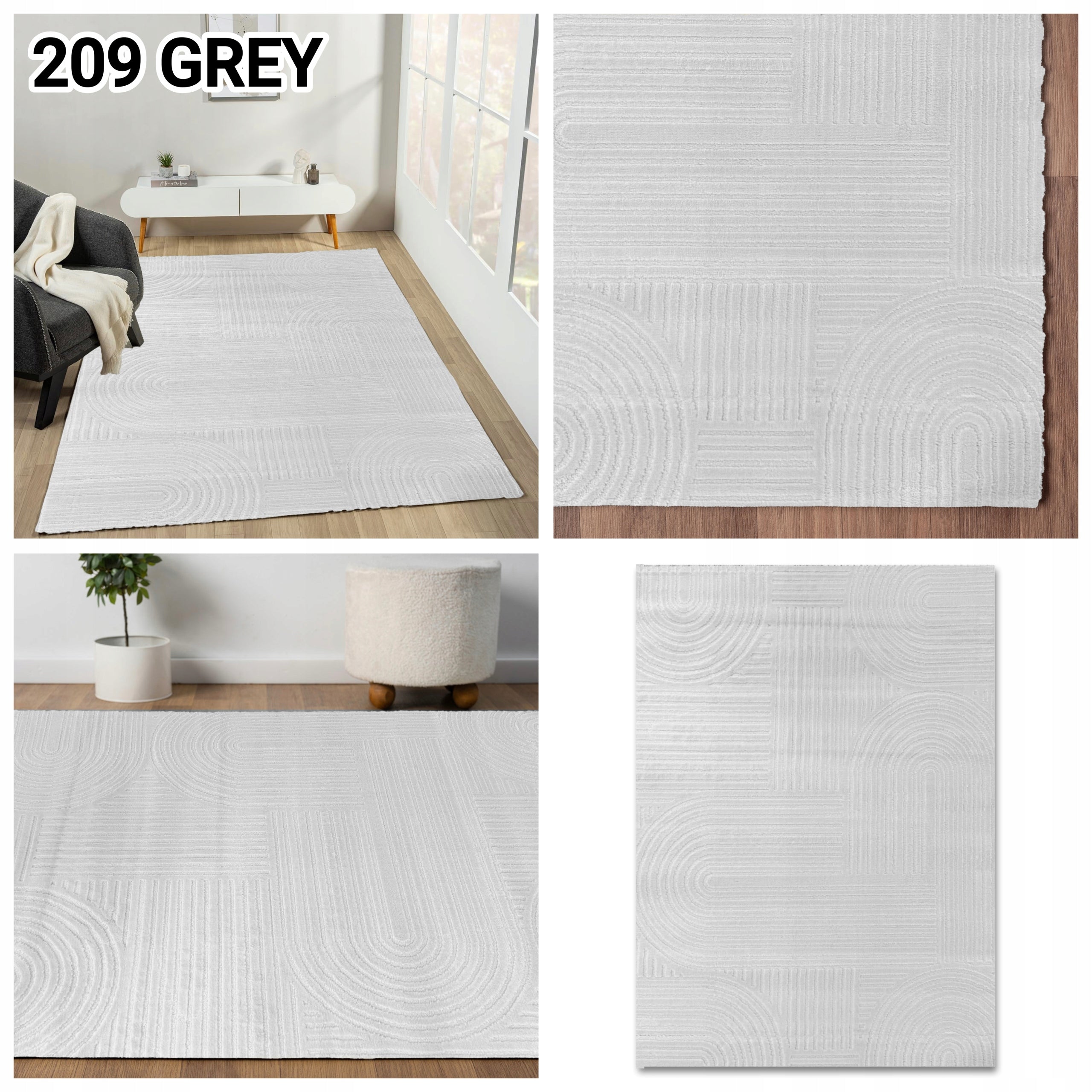 STYLISH MODERN DENSE CARPET 160x230 CREAM GREY VARIOUS DESIGNS FOR LIVING ROOM Product width 160 cm