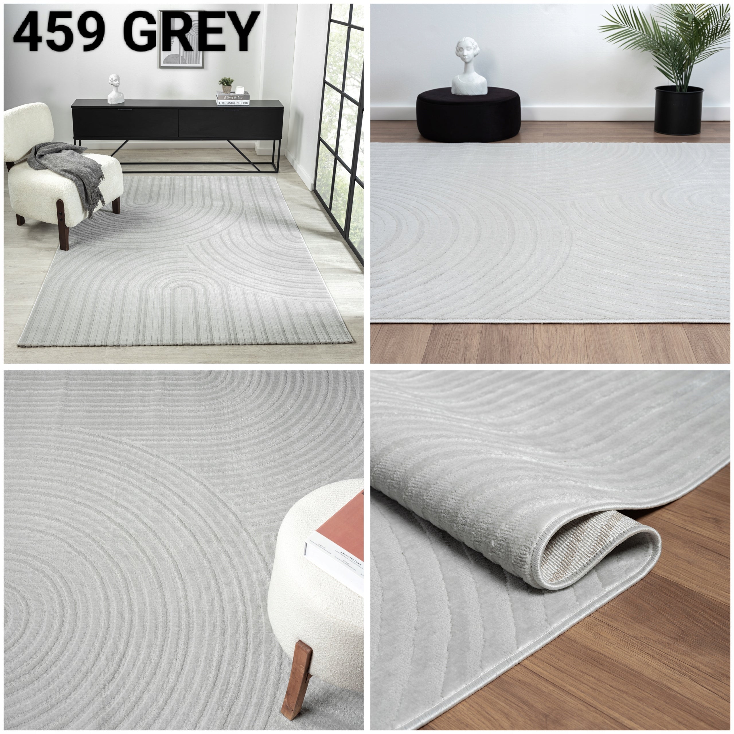 STYLISH MODERN DENSE CARPET 160x230 CREAM GREY VARIOUS DESIGNS FOR LIVING ROOM Thickness 12 mm