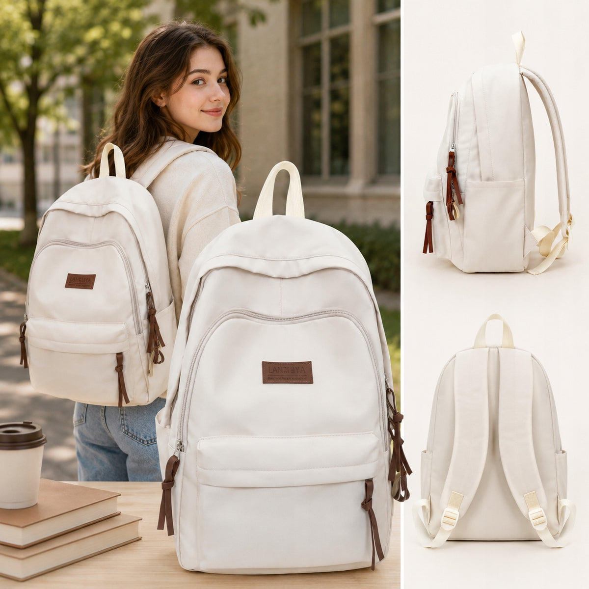 STYLISH SCHOOL CITY BACKPACK BIVACC DAILYRUSH BEIGE 3 COMPARTMENT FOR SCHOOL Manufacturer code Bivacc DailyRush czarny PLECAK