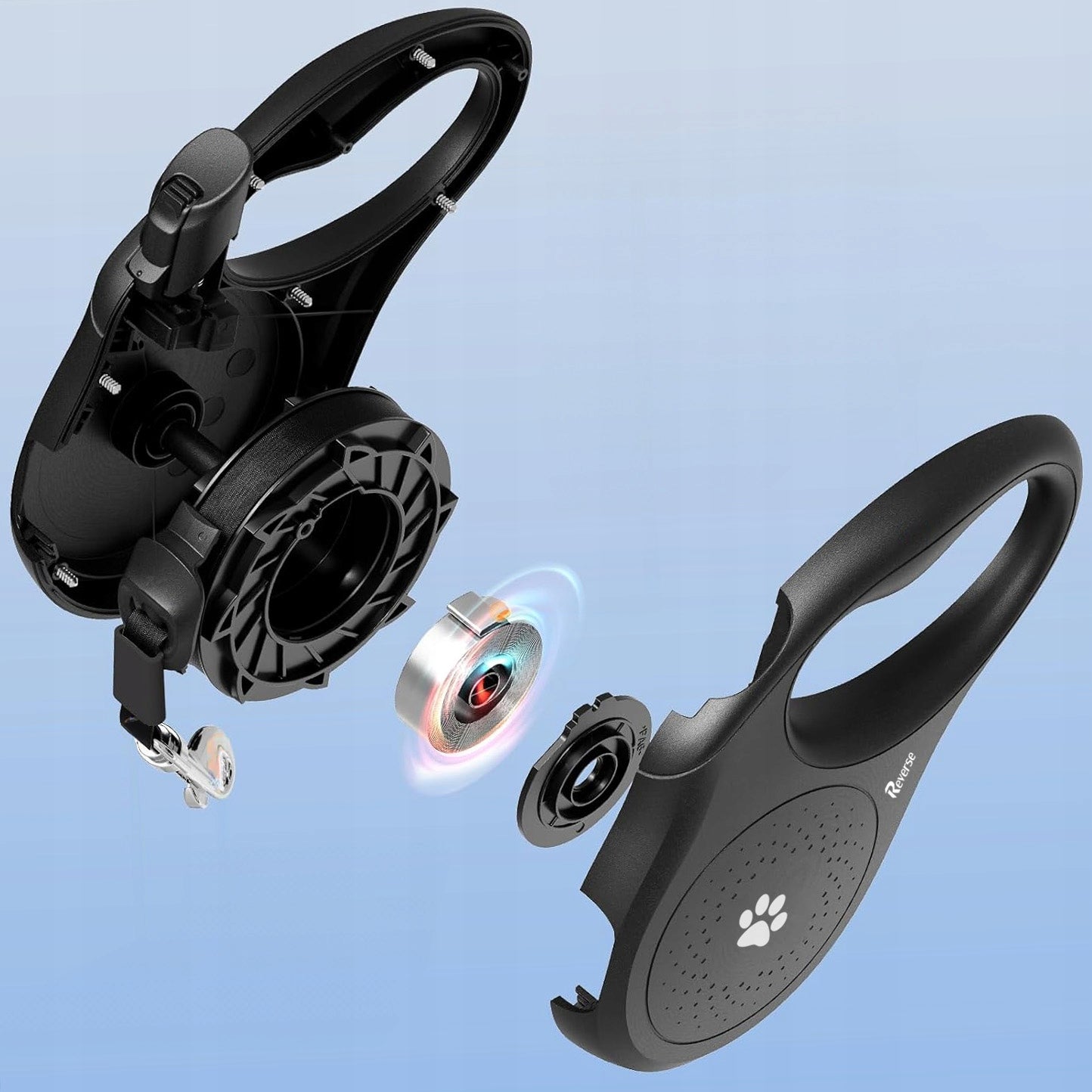 STYLISH STRONG AUTOMATIC LEASH FOR DOG 25KG LOCK TAPE 5 METERS Manufacturer code SA.5m.BLACK