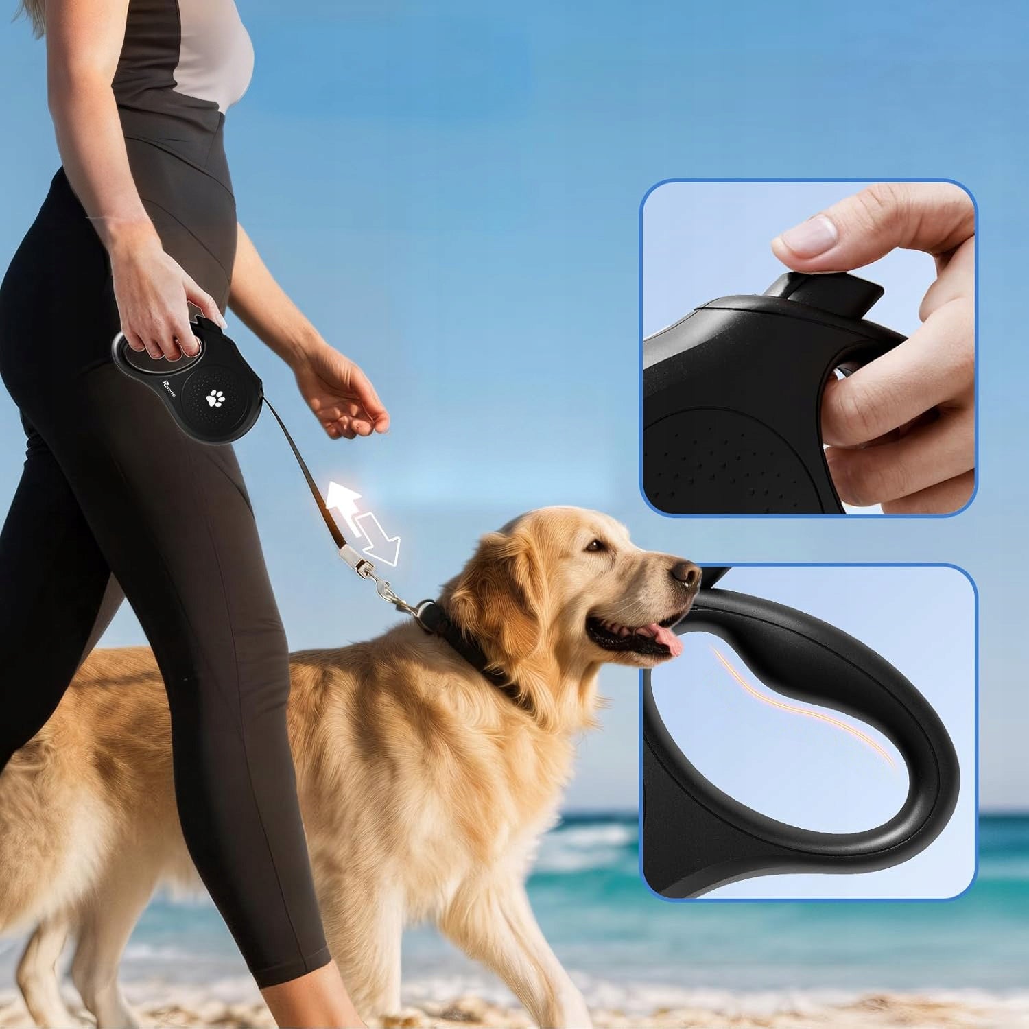 STYLISH STRONG AUTOMATIC LEASH FOR DOG 25KG LOCK TAPE 5 METERS Trade name SA.5m