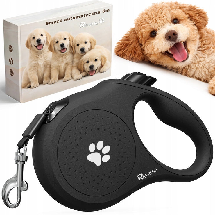 STYLISH STRONG AUTOMATIC LEASH FOR DOG 25KG LOCK TAPE 5 METERS