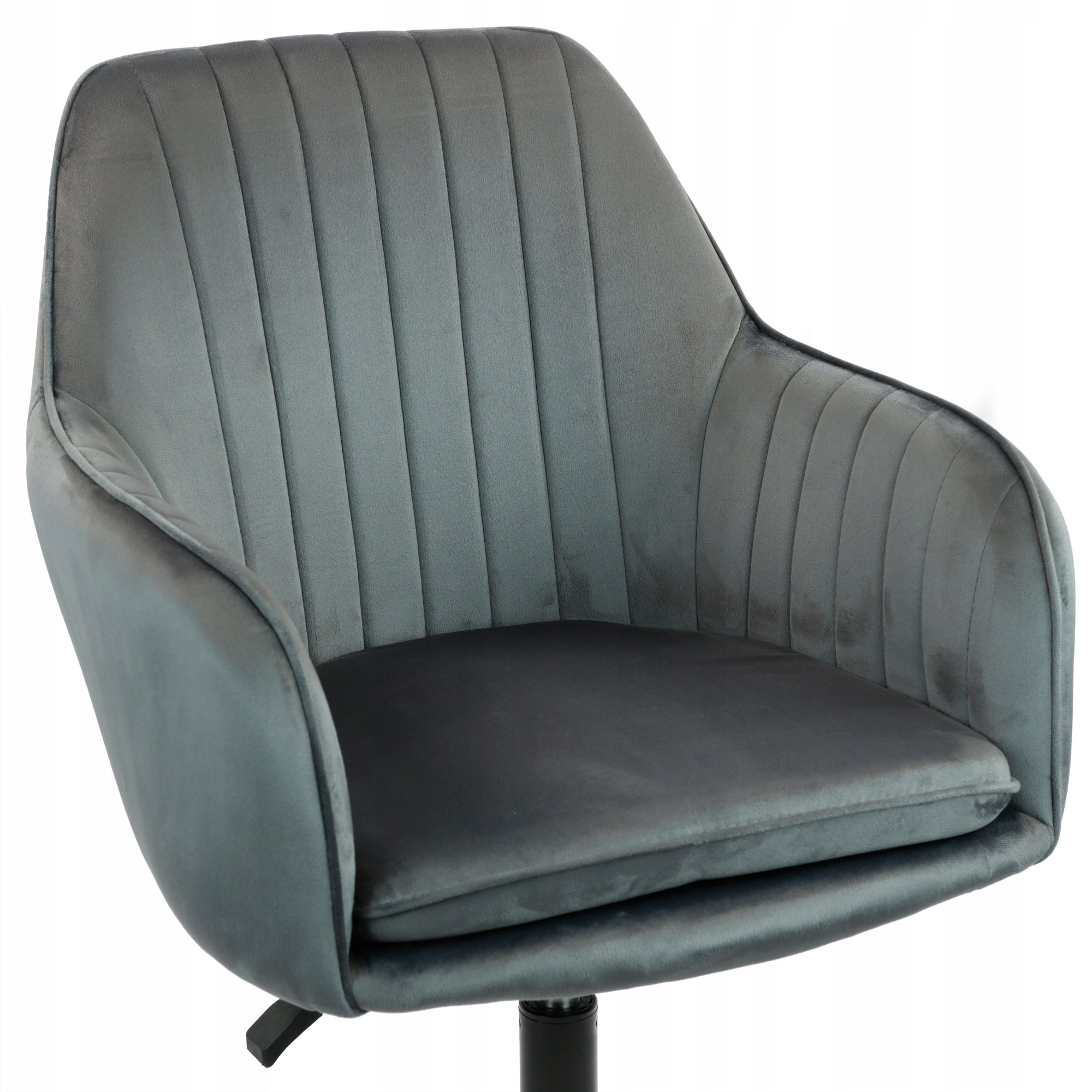 STYLISH UPHOLSTERED SWIVEL GRAPHITE CHAIR FOR DRESSING TABLE DESK LIVING ROOM