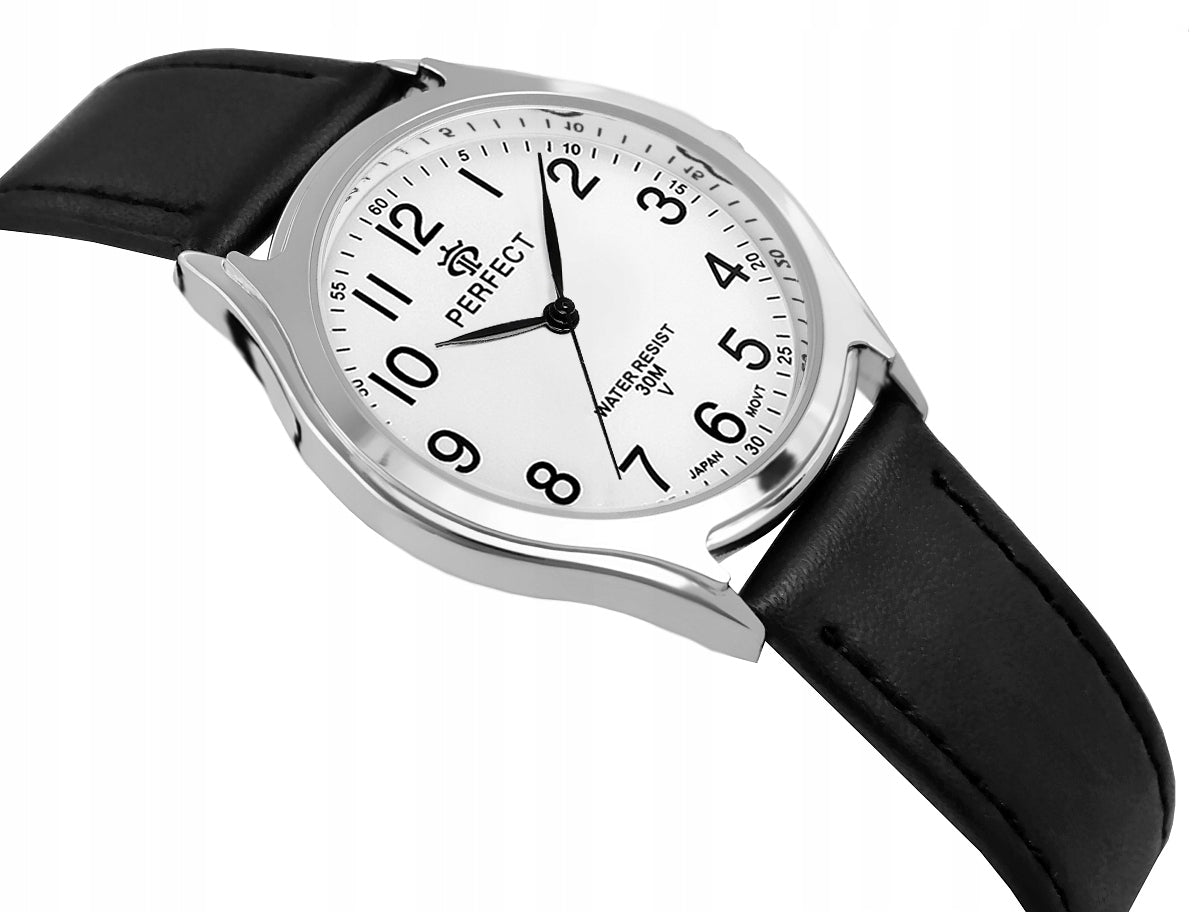 STYLISH WOMEN'S WATCH - PERFECT - BLACK LEATHER STRAP