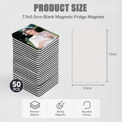 SUBLIMATION MAGNETS BLANKS SET OF 50 PCS DIY FOR PERSONALIZATION Manufacturer code SWC5908807113211