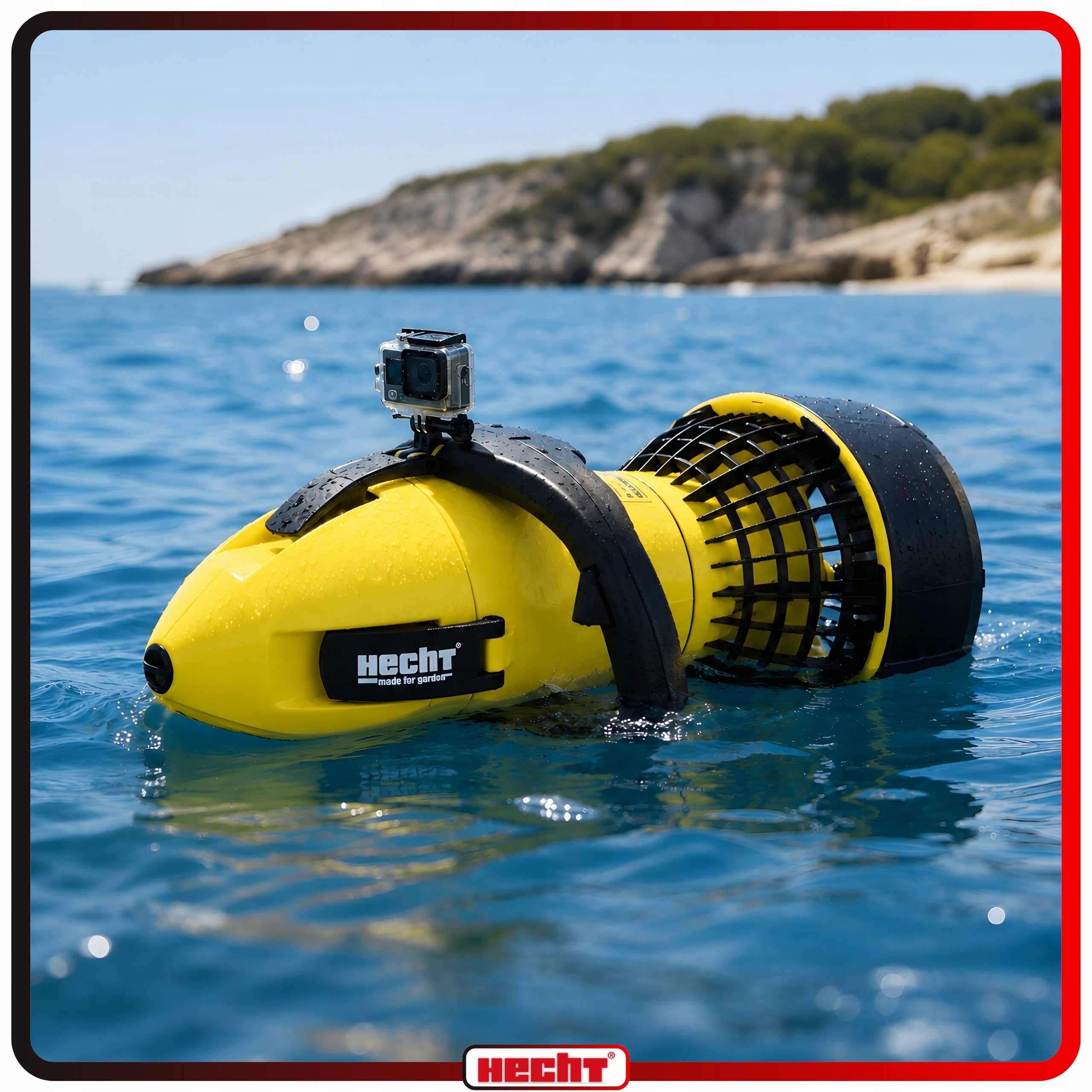 SUBMARINE SCOOTER UNDERWATER DIVING WITH PROPELLER HECHT 4499 CAMERA HOLDER Packaging status original