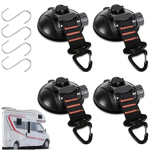 SUCTION CUP ANCHOR HOOK FIXING CAMPING TENT 4 PIECES TPU steel