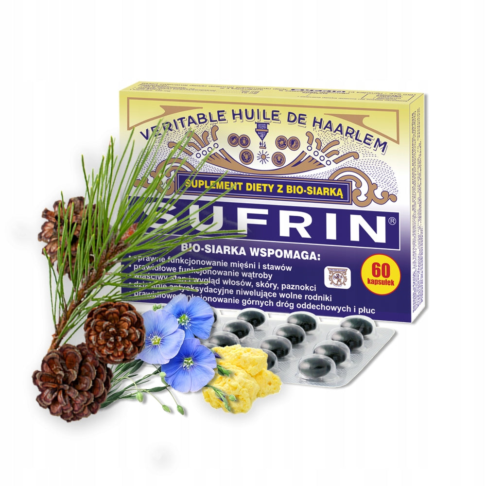 SUFRIN BIO-SULFUR JOINTS SKIN HAIR NAILS LIVER LUNGS 60 capsules