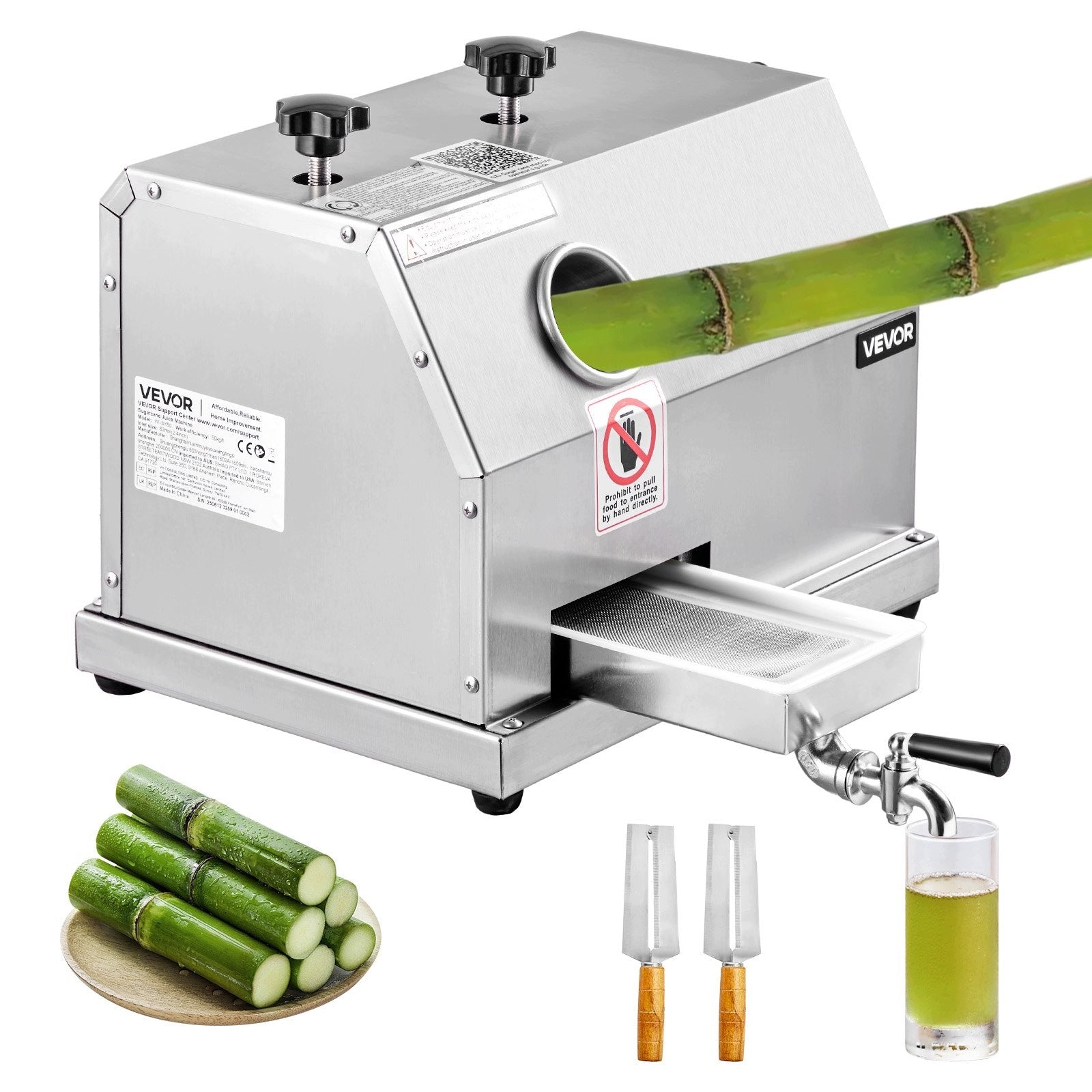 SUGAR CANE JUICER manual 50 kg/h 3 rolls stainless steel