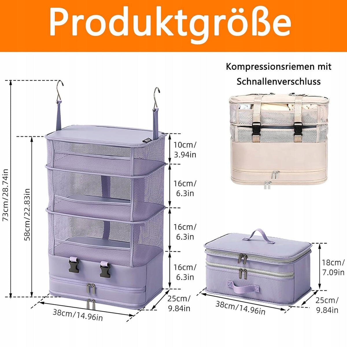 SUGODAEU Clothes Organizer 5-Layer Travel Pack Foldable Packaging status original