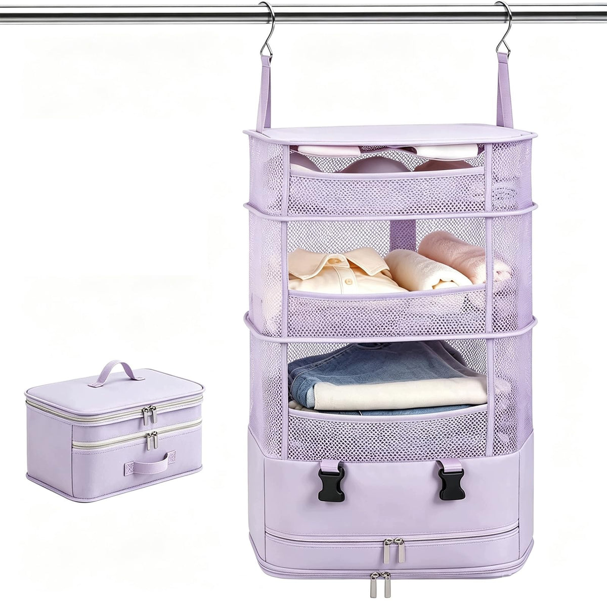 SUGODAEU Clothes Organizer 5-Layer Travel Pack Foldable