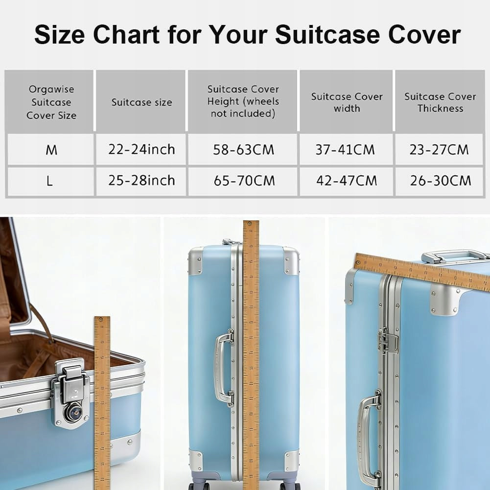 SUITCASE COVER 25-28 INCHES ELASTIC ZIPPER Color transparent