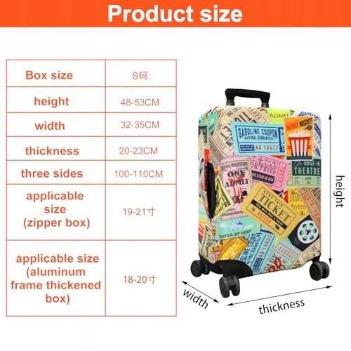 SUITCASE COVER 48 53 CM PROTECTIVE POLYESTER TRAVEL HOME gift Manufacturer code Bez marki