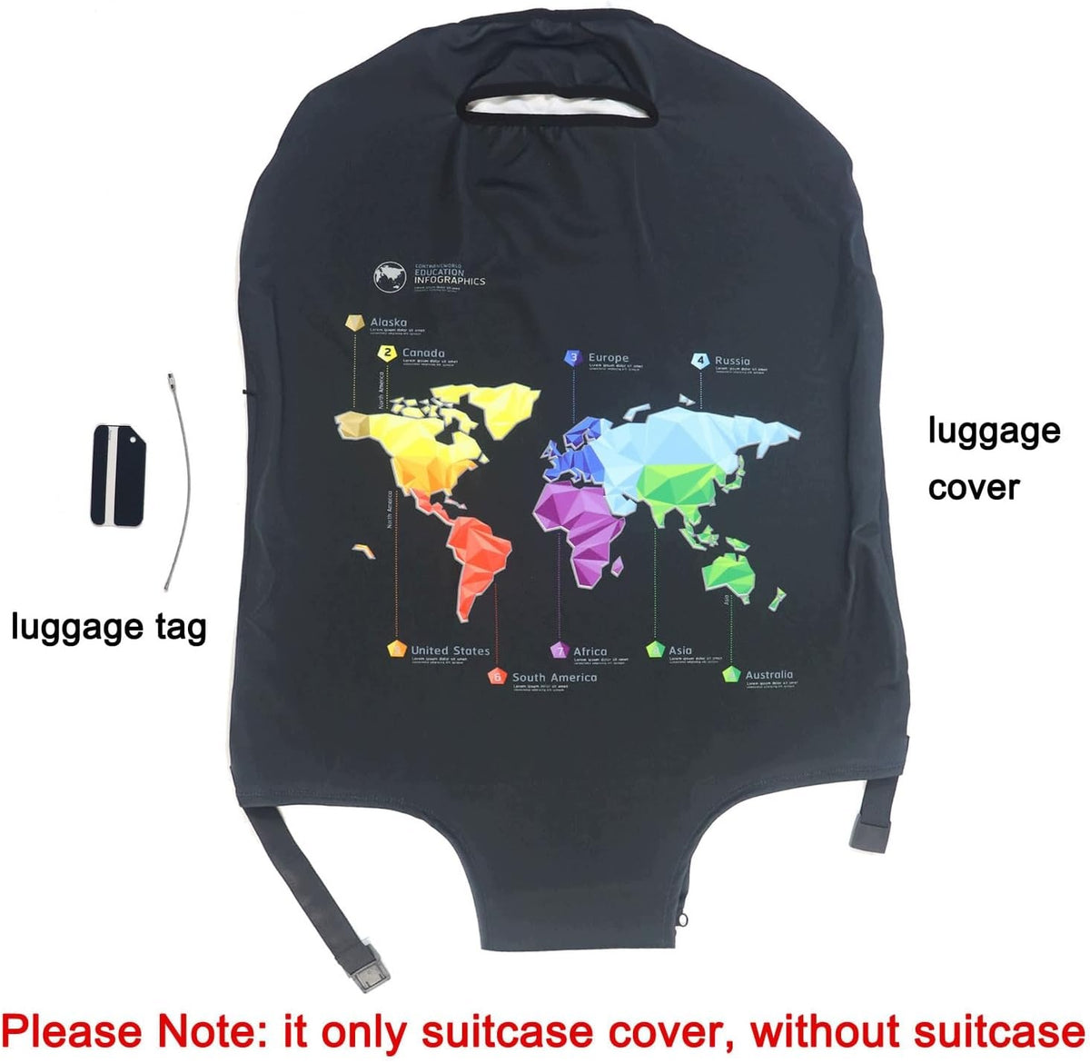 SUITCASE COVER FLEXIBLE 18-32" THICKER WATERPROOF Color transparent