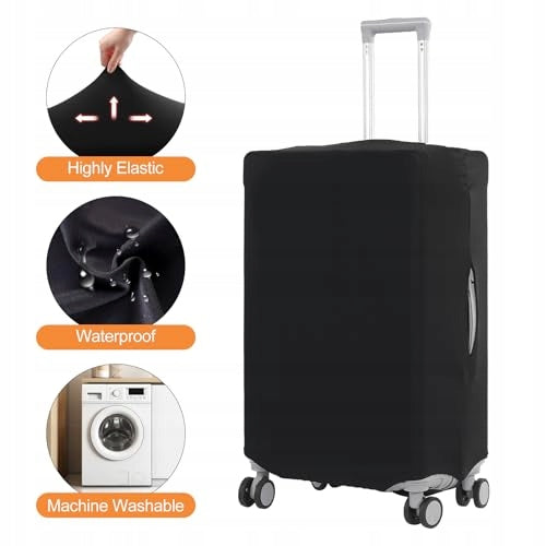 SUITCASE COVER FLEXIBLE PROTECTIVE FOR TRAVEL LUGGAGE 66 69 CM Color black