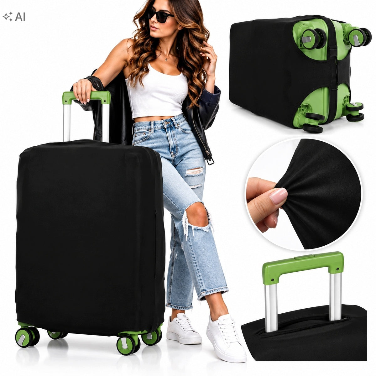 SUITCASE COVER MEDIUM M TRAVEL CASE PROTECTIVE LUGGAGE DURABLE