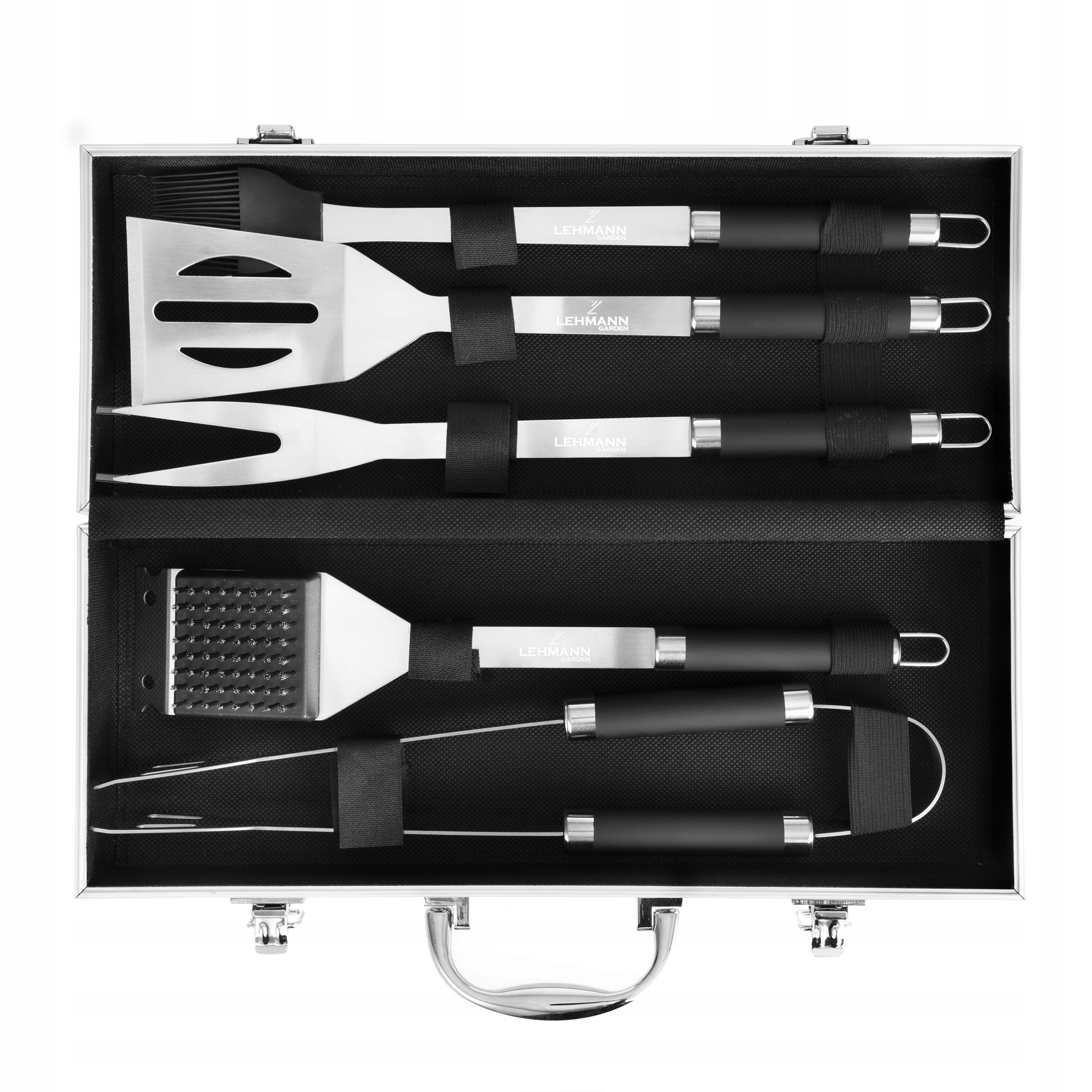 SUITCASE CUTLERY SET ACCESSORIES FOR GRILL XXL UTENSILS CUTLERY STEEL Product weight with unit packaging 2 kg