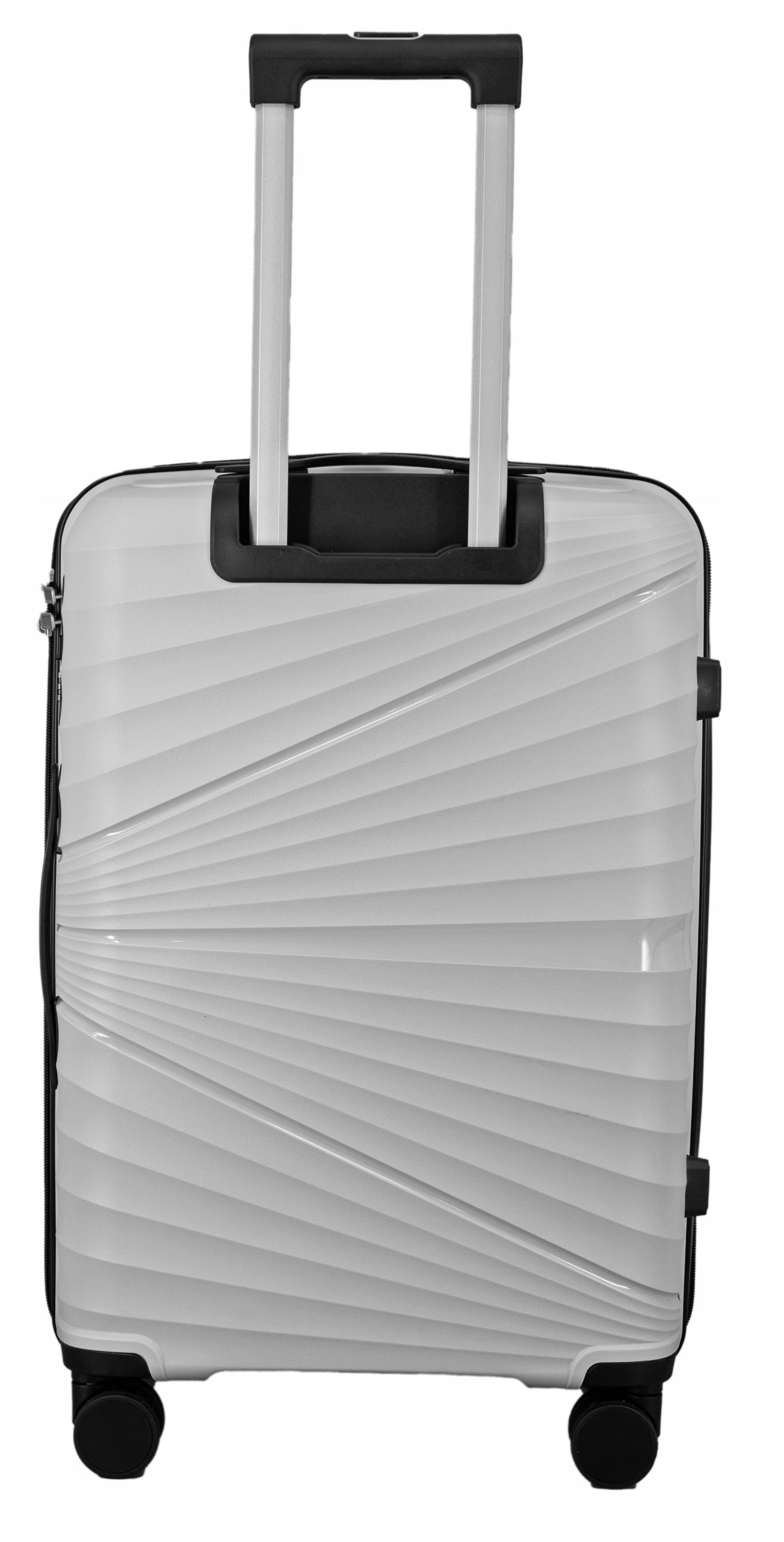 SUITCASE LARGE PP TRAVEL ON WHEELS LIGHT LUGGAGE POLYPROPYLENE TSA GREY 89L Width (longer edge) 46 cm