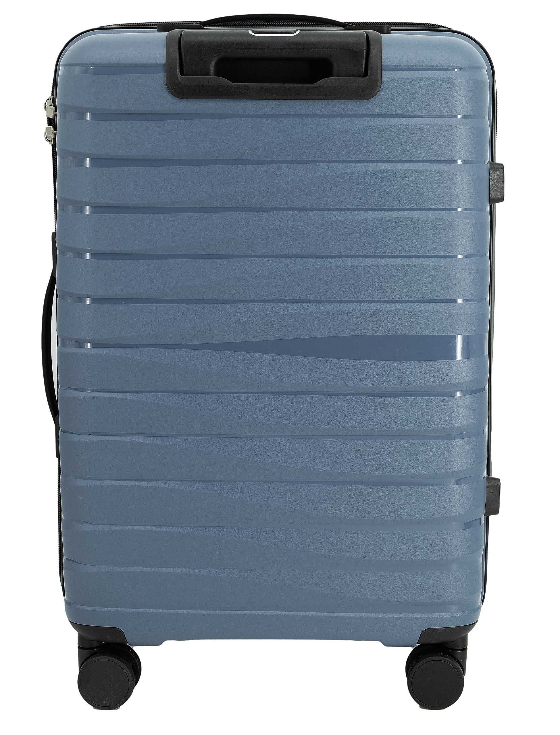 SUITCASE LARGE PP TRAVEL ON WHEELS LIGHT POLYPROPYLENE LUGGAGE TSA 91L NAVY BLUE Height 76 cm