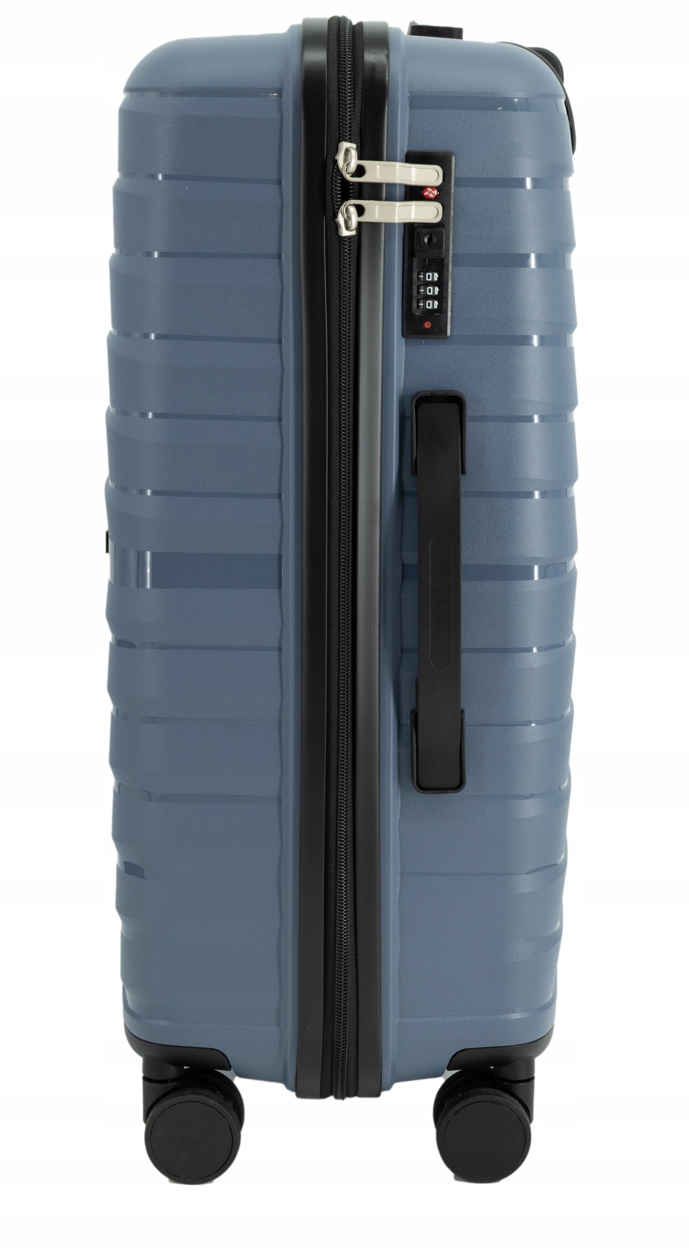 SUITCASE LARGE PP TRAVEL ON WHEELS LIGHT POLYPROPYLENE LUGGAGE TSA 91L NAVY BLUE Width (longer edge) 47 cm