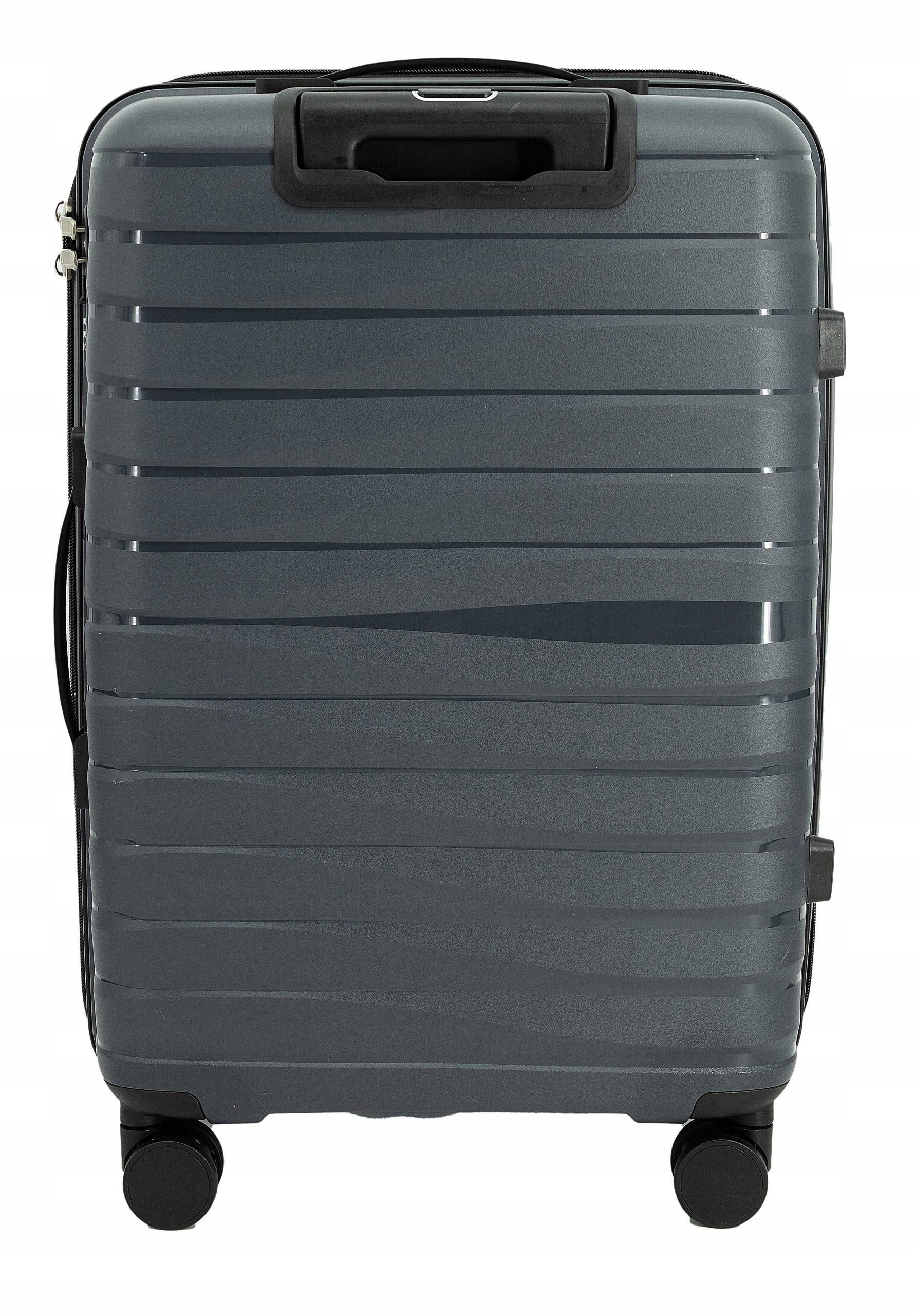 SUITCASE LARGE TRAVEL 4 WHEELS 360°LIGHT LANZARO POLYPROPYLENE TSA 91L GRAPHITE Width (longer edge) 47 cm