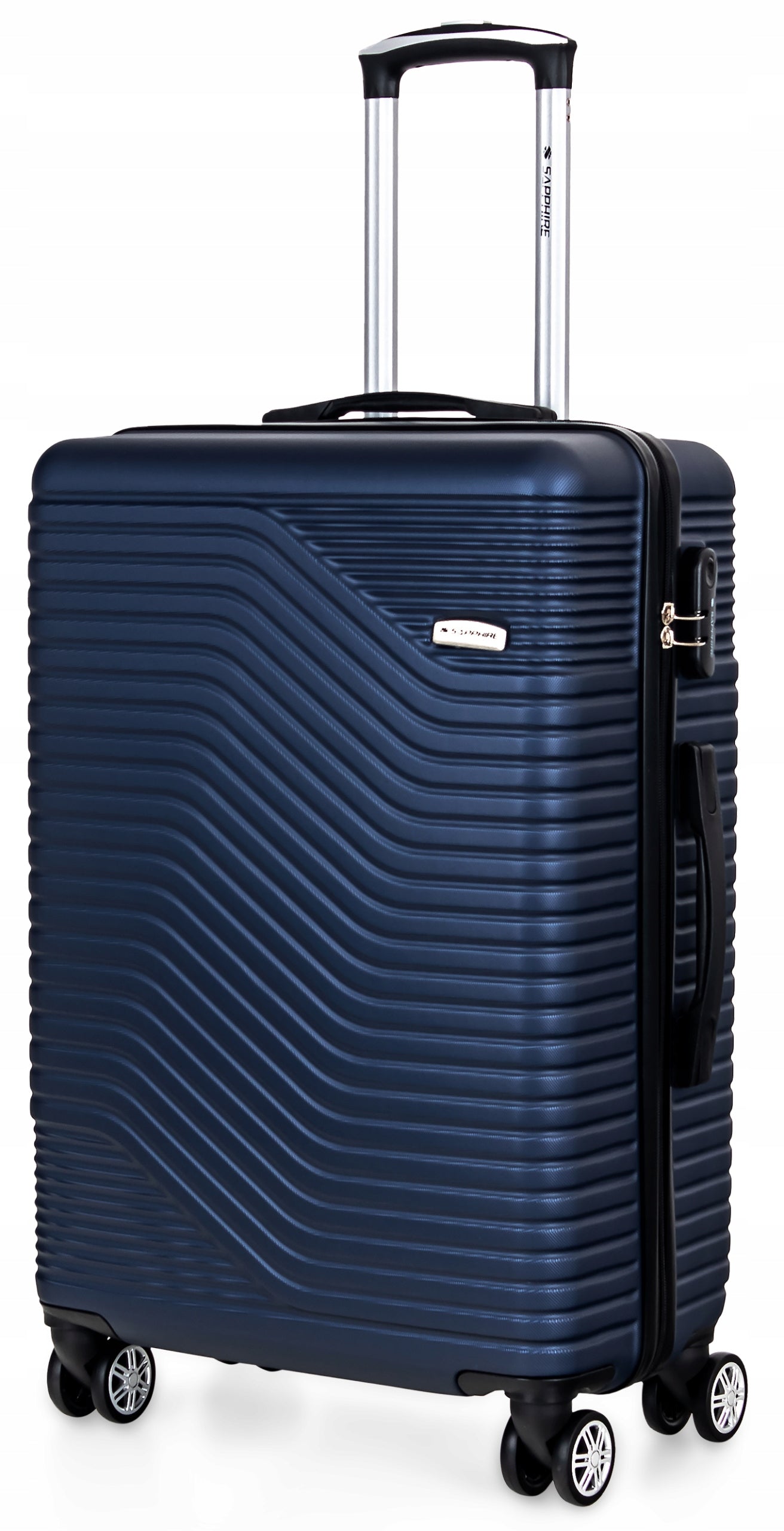 SUITCASE LARGE TRAVEL ON wheels LUGGAGE with ABS strong CIPHER XXL Sapphire DUO Depth (shorter edge) 28 cm