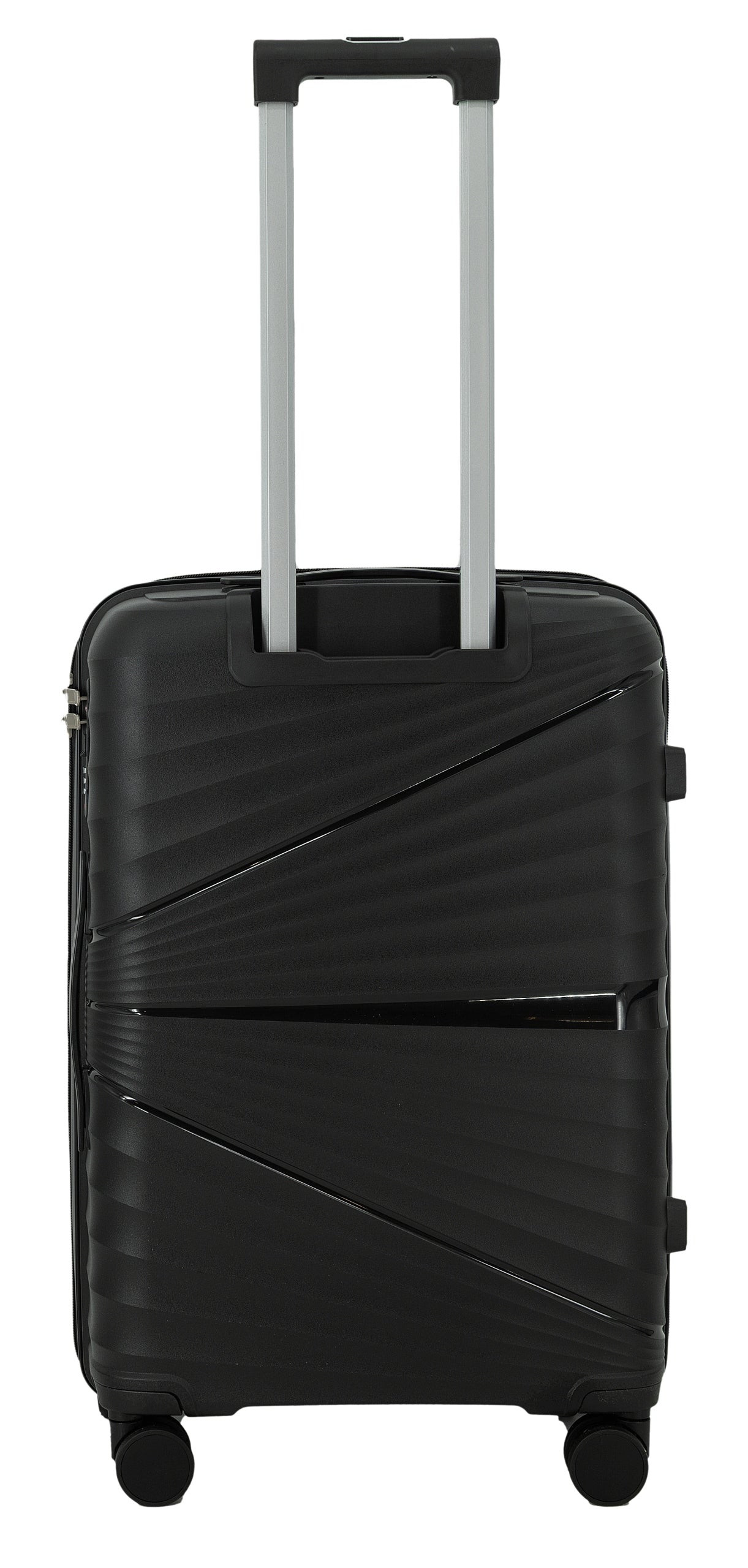 SUITCASE MEDIUM INDESTRUCTIBLE LIGHT LUGGAGE POLYPROPYLENE TSA LANZARO BLACK Height 65 cm