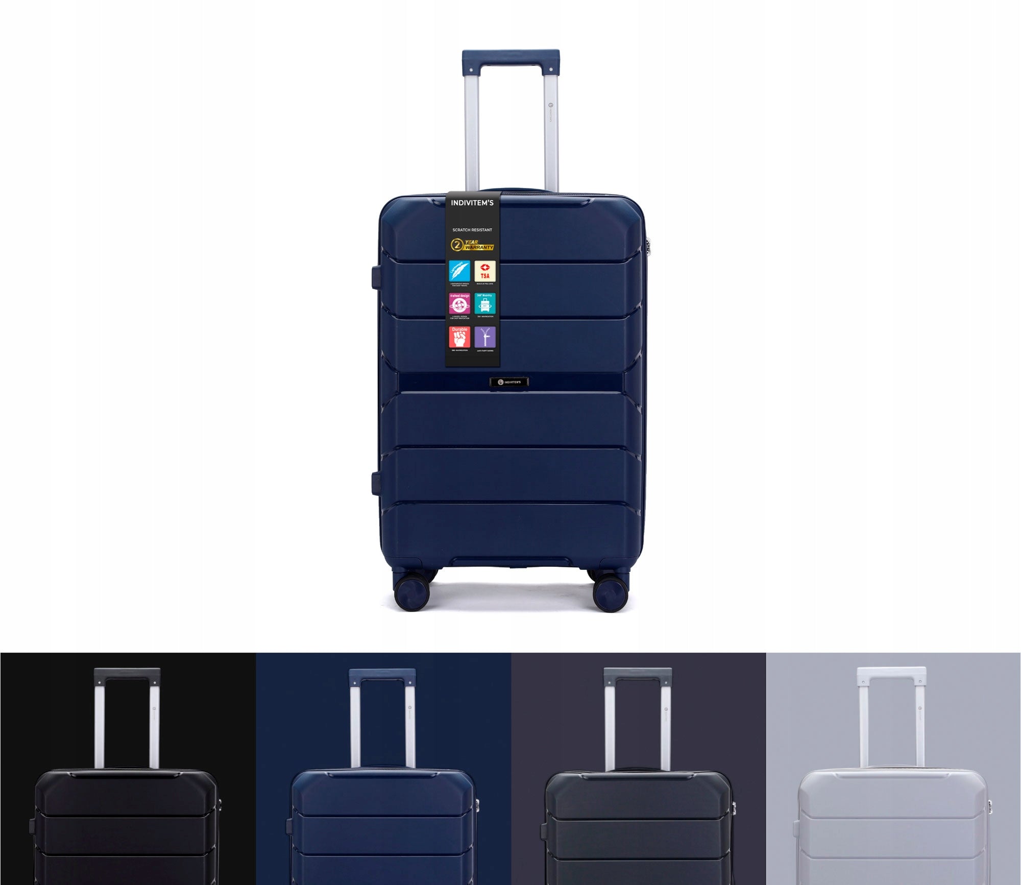 SUITCASE MEDIUM INDESTRUCTIBLE TRAVEL LUGGAGE ON WHEELS "L" Brand no brand