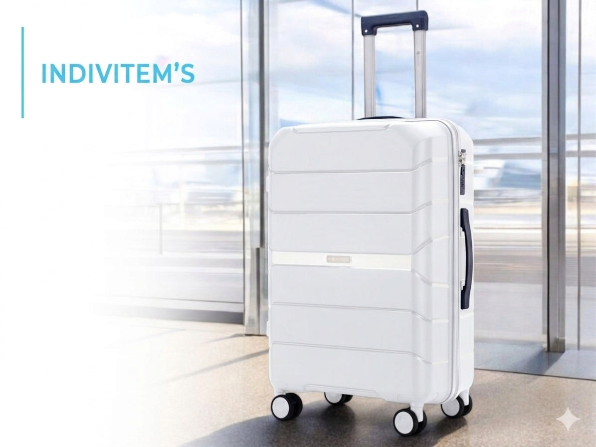 SUITCASE MEDIUM INDESTRUCTIBLE TRAVEL LUGGAGE ON WHEELS "L" Depth (shorter edge) 22 cm