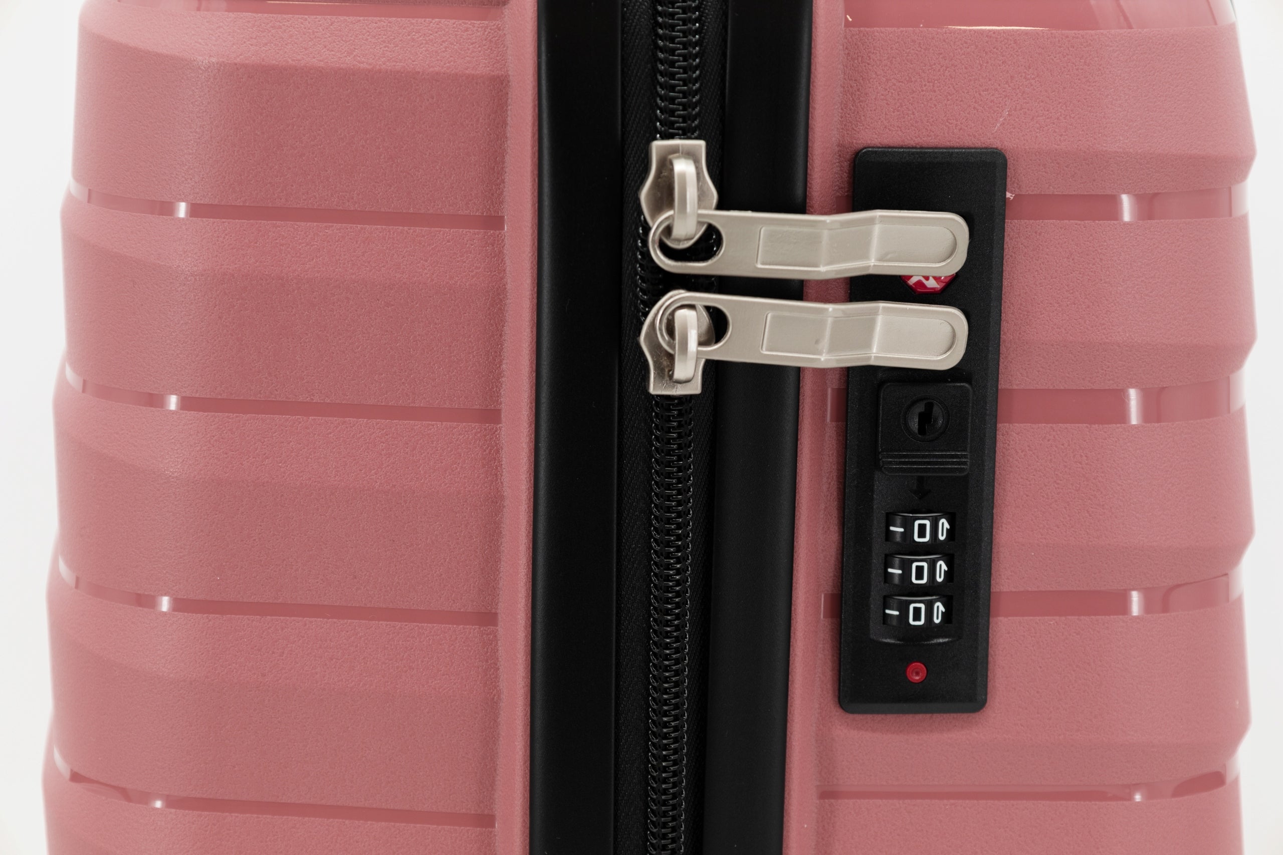SUITCASE MEDIUM PP POLYPROPYLENE TSA 4 WHEELS 360° LUGGAGE LANZARO ROSE GOLD Model PP019 M ROSE GOLD