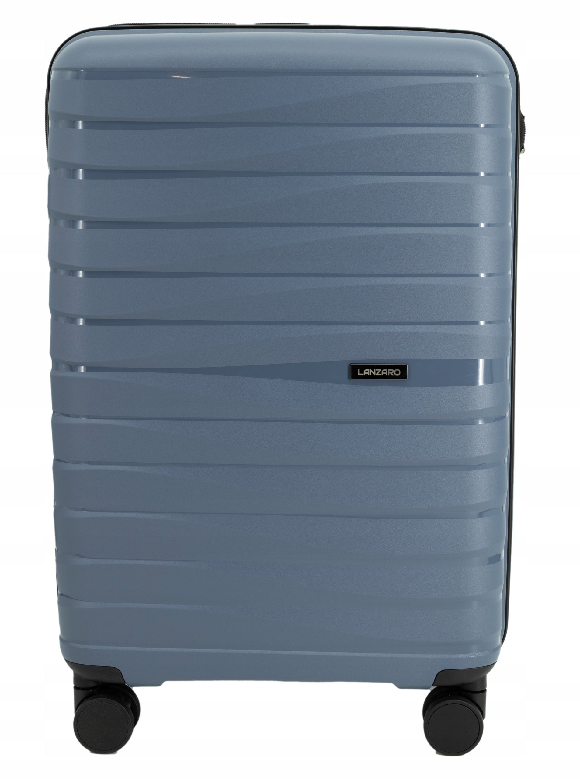 SUITCASE MEDIUM TRAVEL LIGHT WHEELS LUGGAGE POLYPROPYLENE TSA LANZARO NAVY BLUE Packaging status original