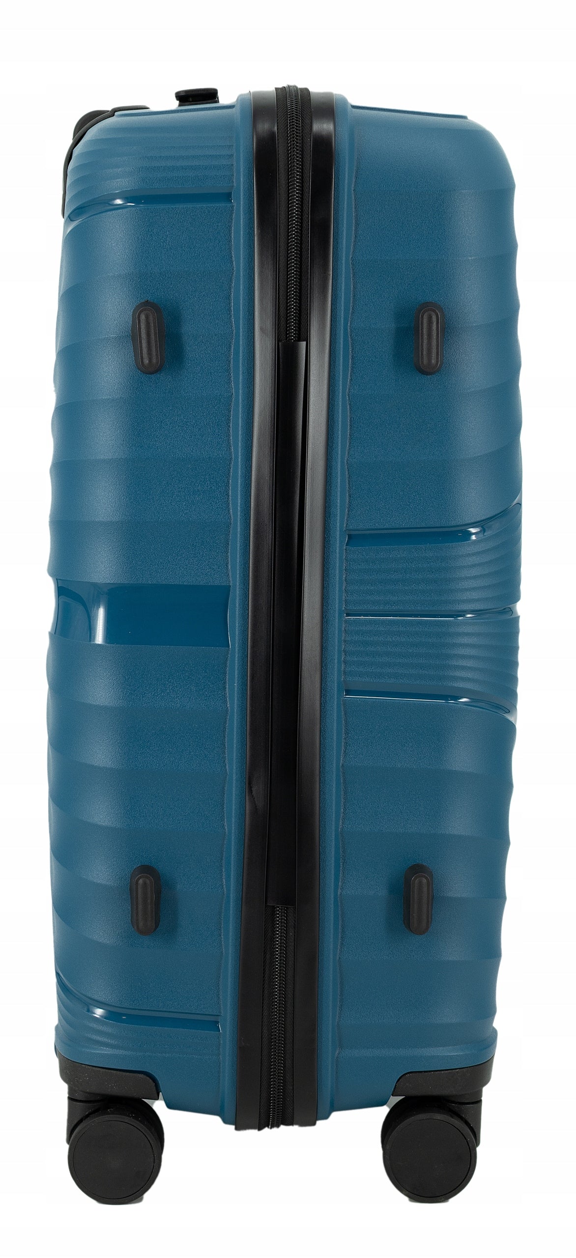 SUITCASE MEDIUM TRAVEL WHEELS LIGHT LUGGAGE POLYPROPYLENE TSA LANZARO TURQUOISE Model PP082 M CIEMNY TURKUS