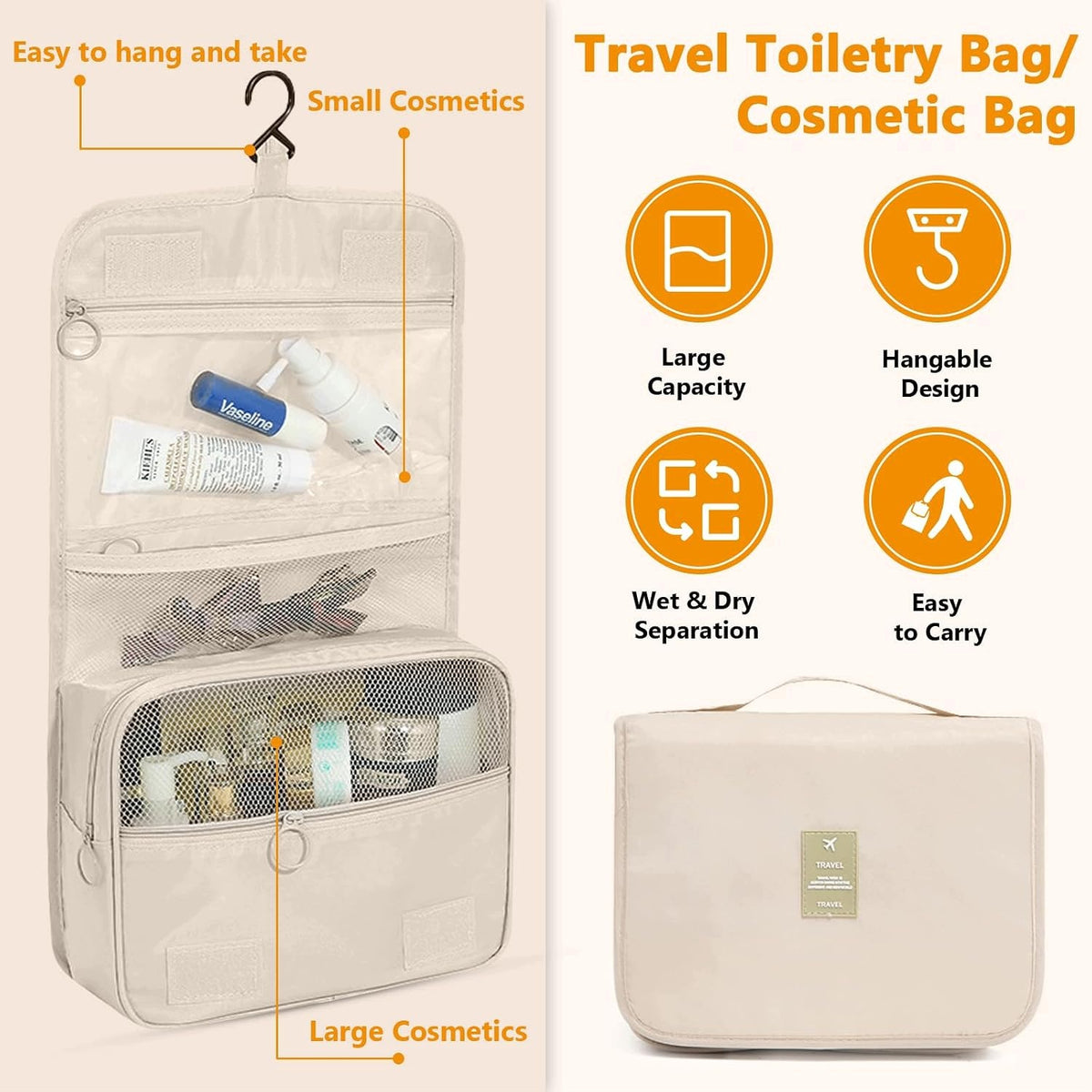 SUITCASE ORGANIZER 12-PIECE SET OF BEIGE COMPRESSION BAGS Brand no brand