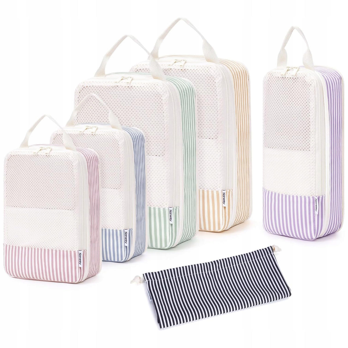 SUITCASE ORGANIZERS 6PCS COMPRESSION CUBES PACKING TRAVEL LUGGAGE