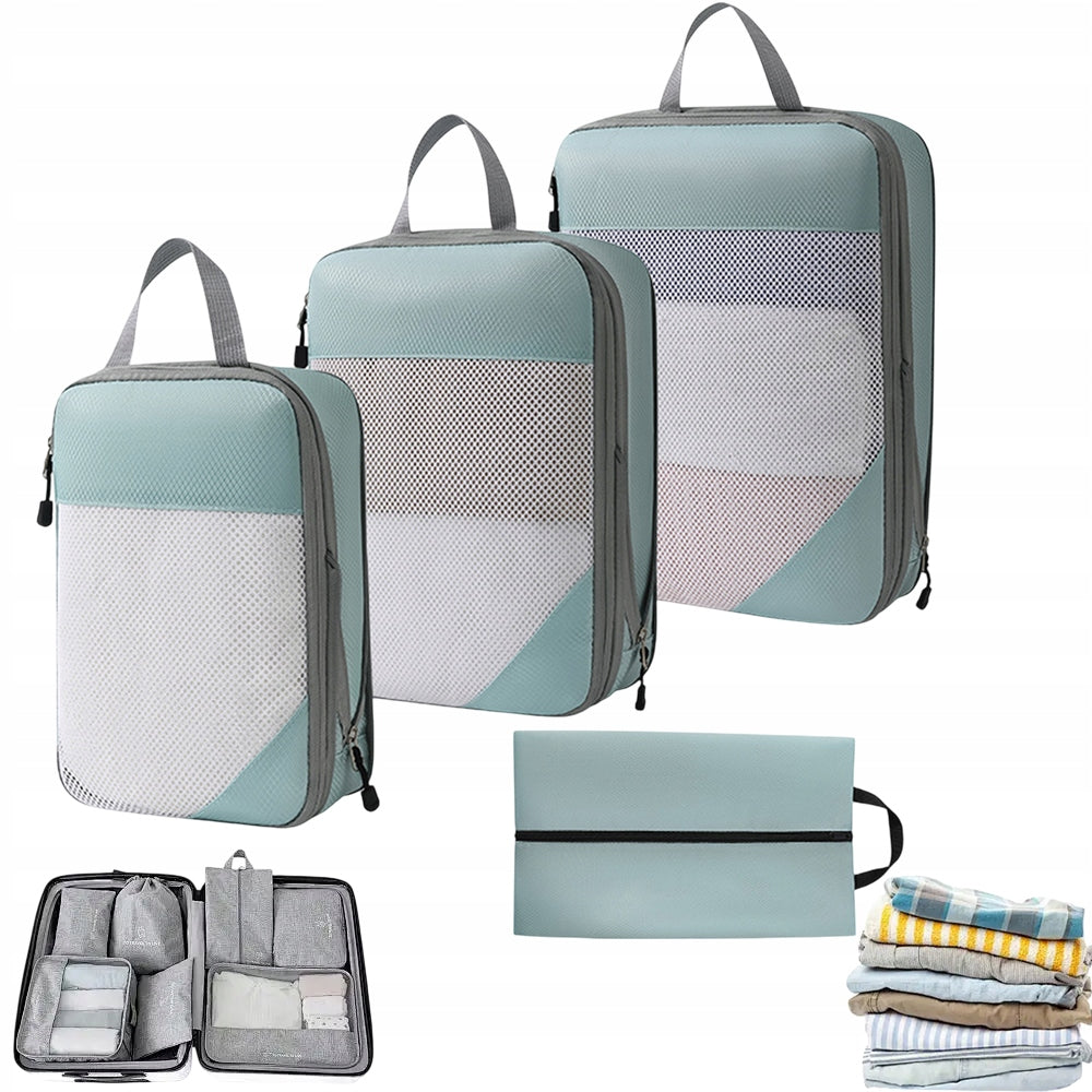 SUITCASE PACKING ORGANIZER: COMPRESSION TRAVEL BAGS SET OF 4