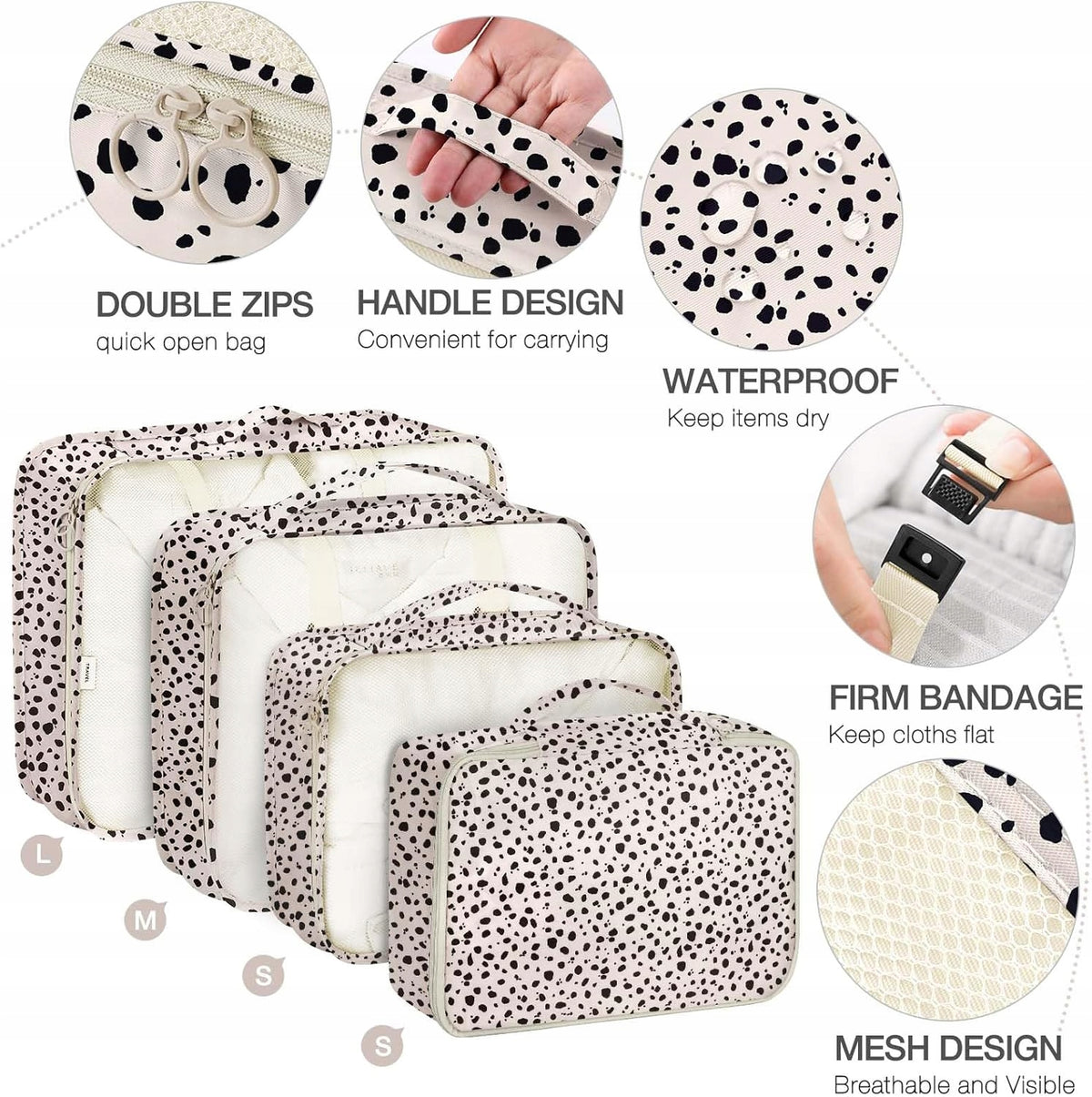 SUITCASE PACKING SET BAG ORGANIZER 8 ELEMENTS PANTHER Color multicolor