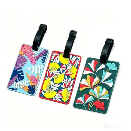 SUITCASE PENDANTS TROPICAL LEAVES SILICONE 3 PIECES TRAVEL Silicone Brand no brand