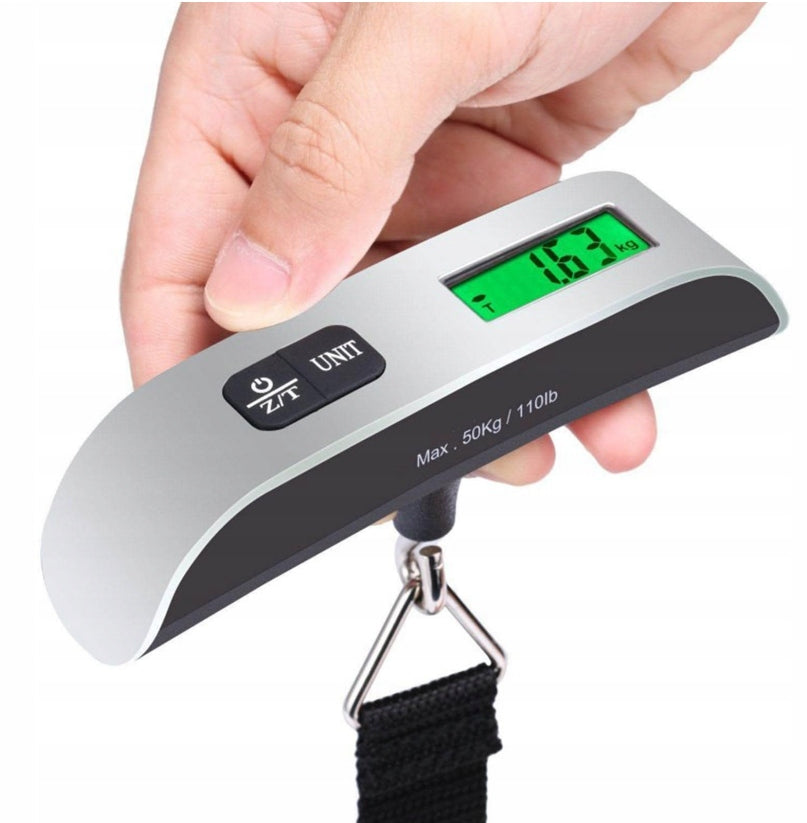 SUITCASE SCALE MANUAL DIGITAL THERMOMETER ILLUMINATED 50KG 50G FOR SUITCASES