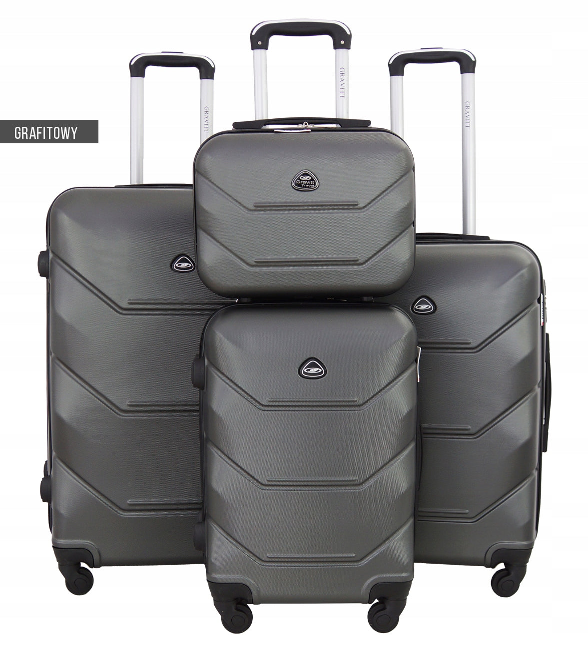 SUITCASE SET 4in1 950 LARGE MEDIUM CABIN CASE LUGGAGE Height 74 cm