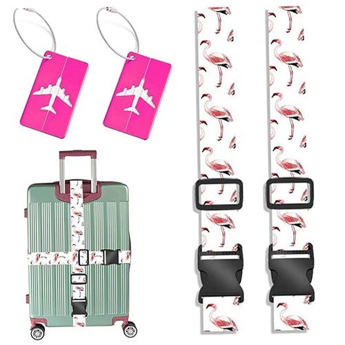 SUITCASE STRAPS ETHNIC POLYESTER SET OF 4 FOR TRAVEL GIFT