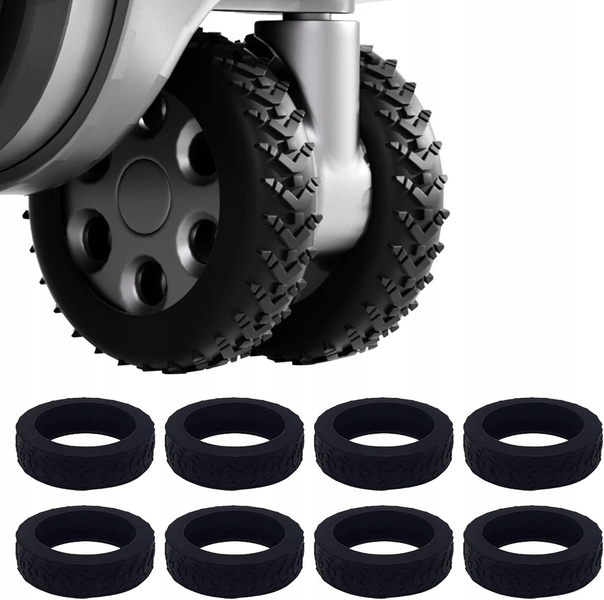 SUITCASE WHEEL COVERS 8 PCS SILICONE ANTI-SLIP